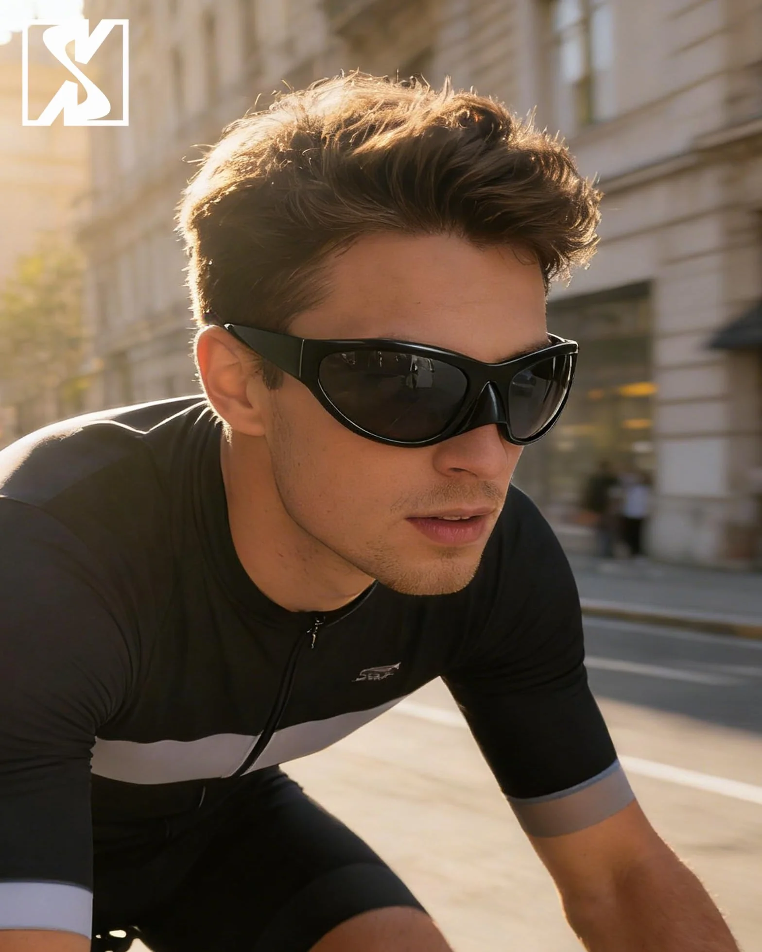 SHEEN KELLY Lunettes de soleil Sport Polarisées enveloppantes TR90 pour homme et femme, style futuriste, ovales et miroir, Lunettes cyclisme