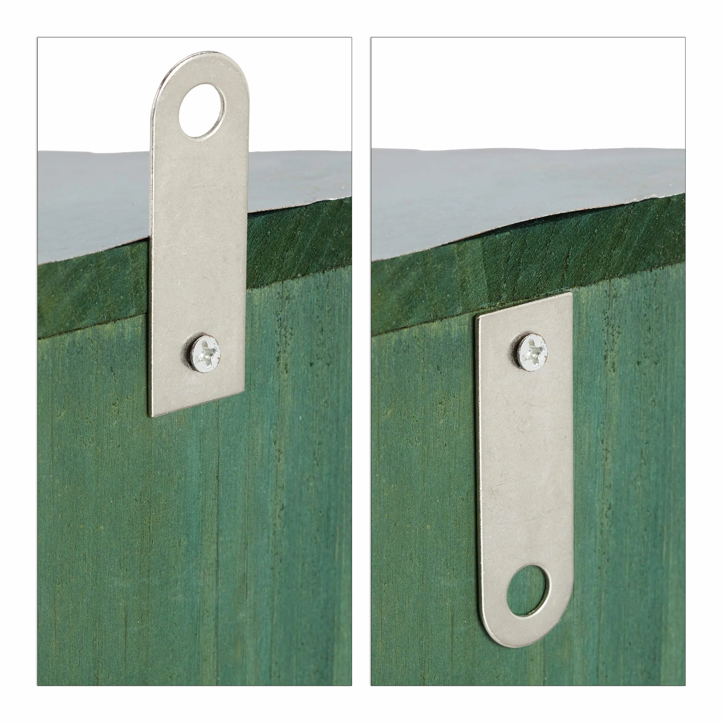 Relaxdays Mangeoire pour écureuils Hotte en Bois Toit métallique étanche Vert foncé