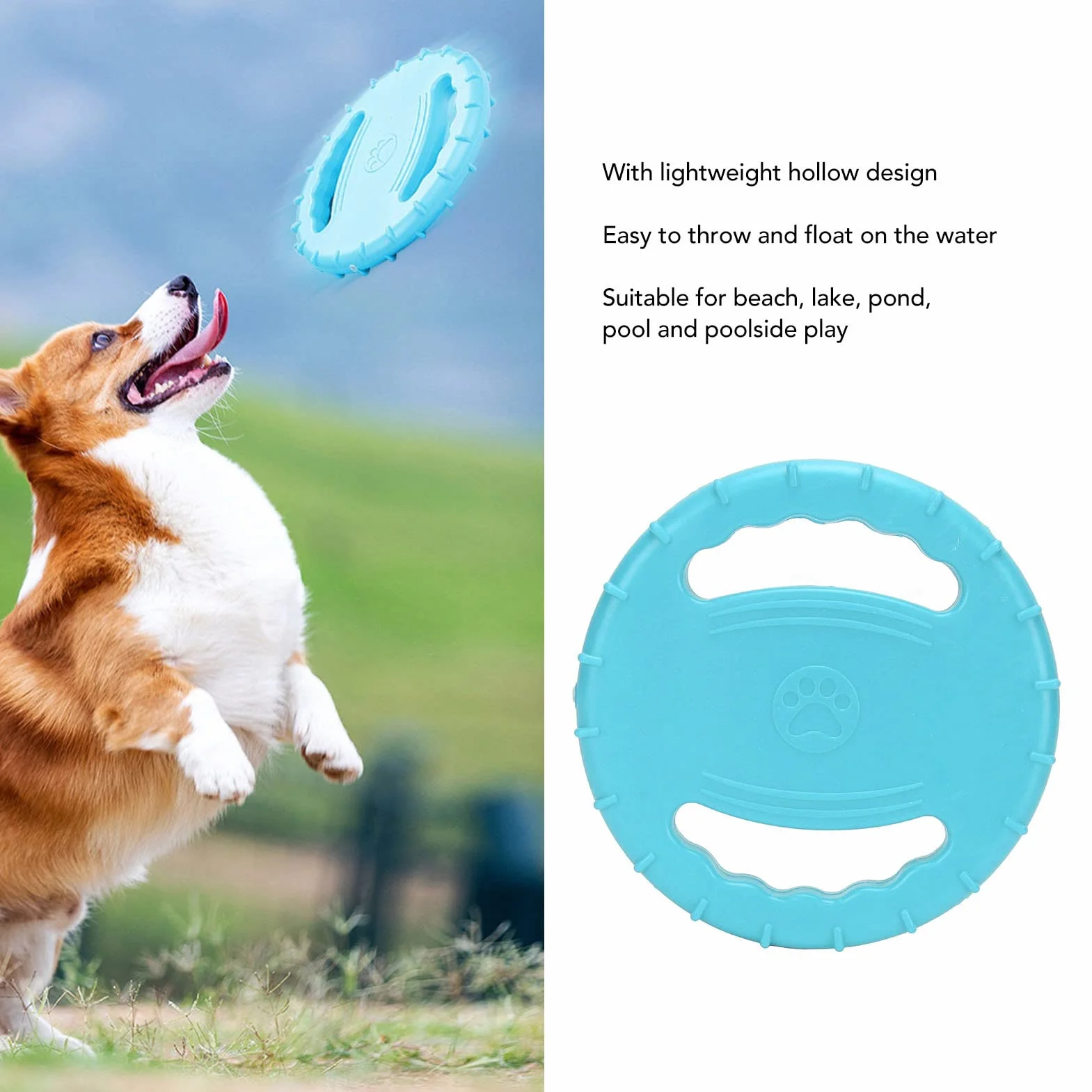 Disque Volant pour Chien Jouet de Sport Interactif 2 Côtés
