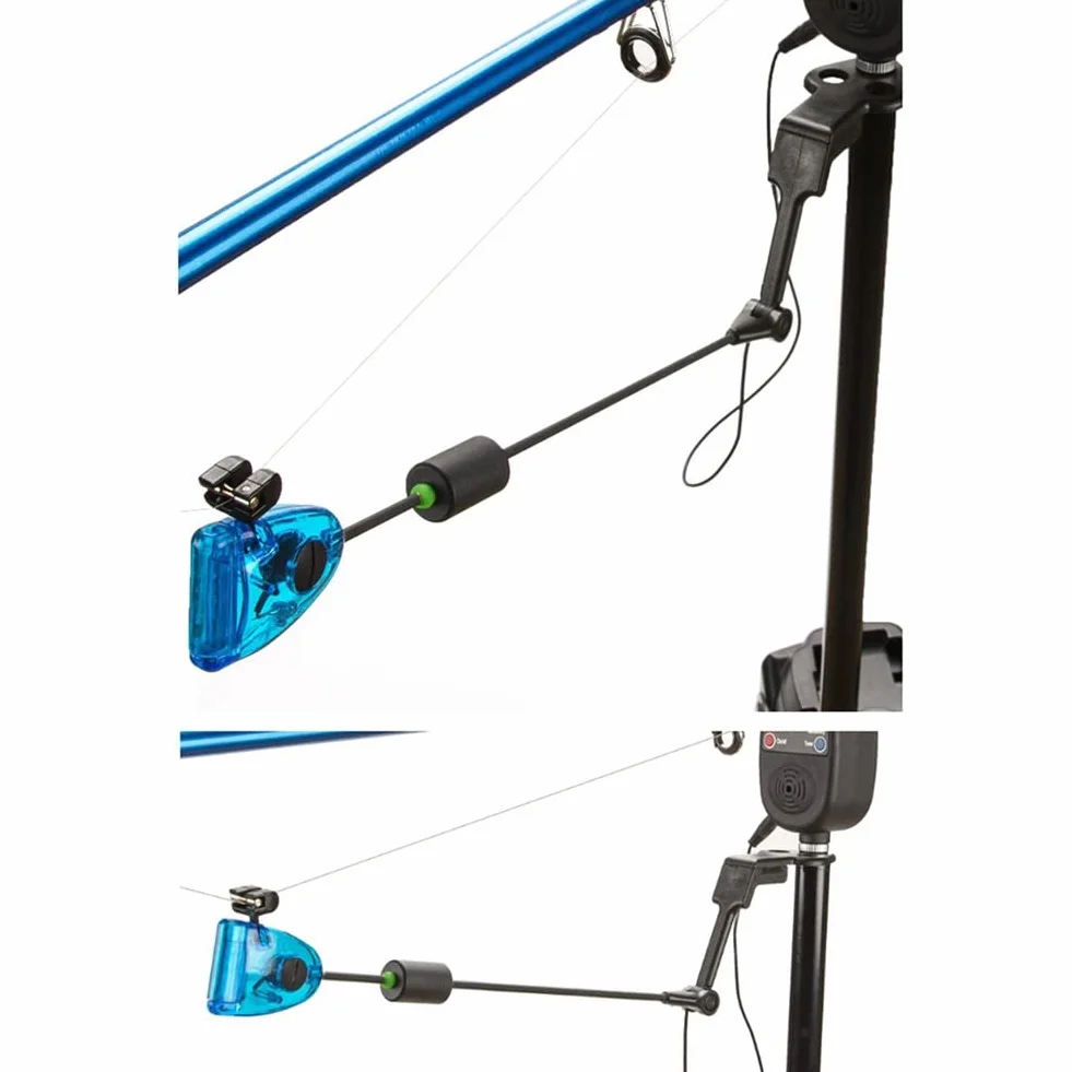 Lot de 4 détecteurs de touche de pêche LED avec étui à fermeture éclair pour pêche à la carpe