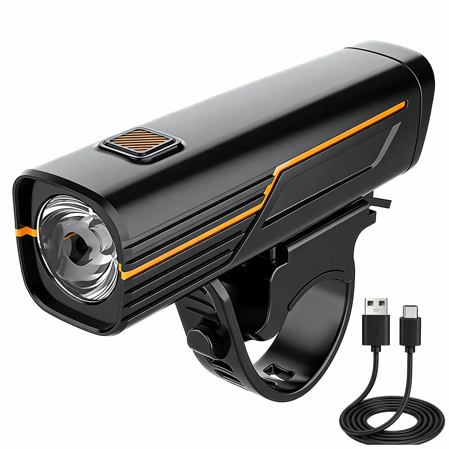 Lumiere Velo Rechargeables USB, Phare Avant pour Vélo a LED Puissant,Balade de Nuit Lampe de Poche,de vélo Avant Phare,4 Mode,imperméable Facile à Installer,Lampe Velo pour VTT Course Cycliste