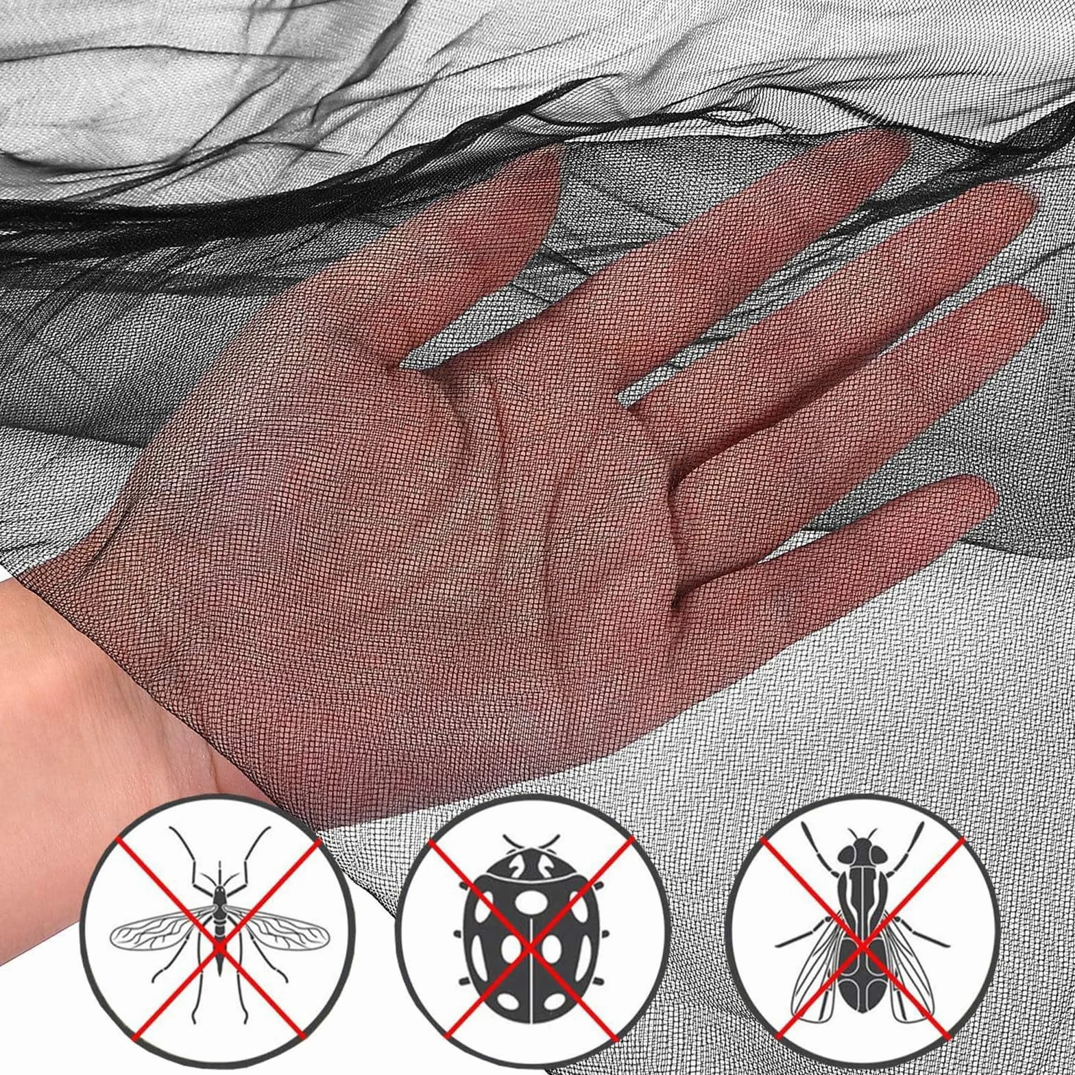 Filet de Tête Anti-Moustique, 5Pcs Moustique Protection de Tête Filet Respirants Manchons de Bras et Jambes Anti-Moustiques avec Sac de Rangement pour Extérieur Camping Pêche (Noir)