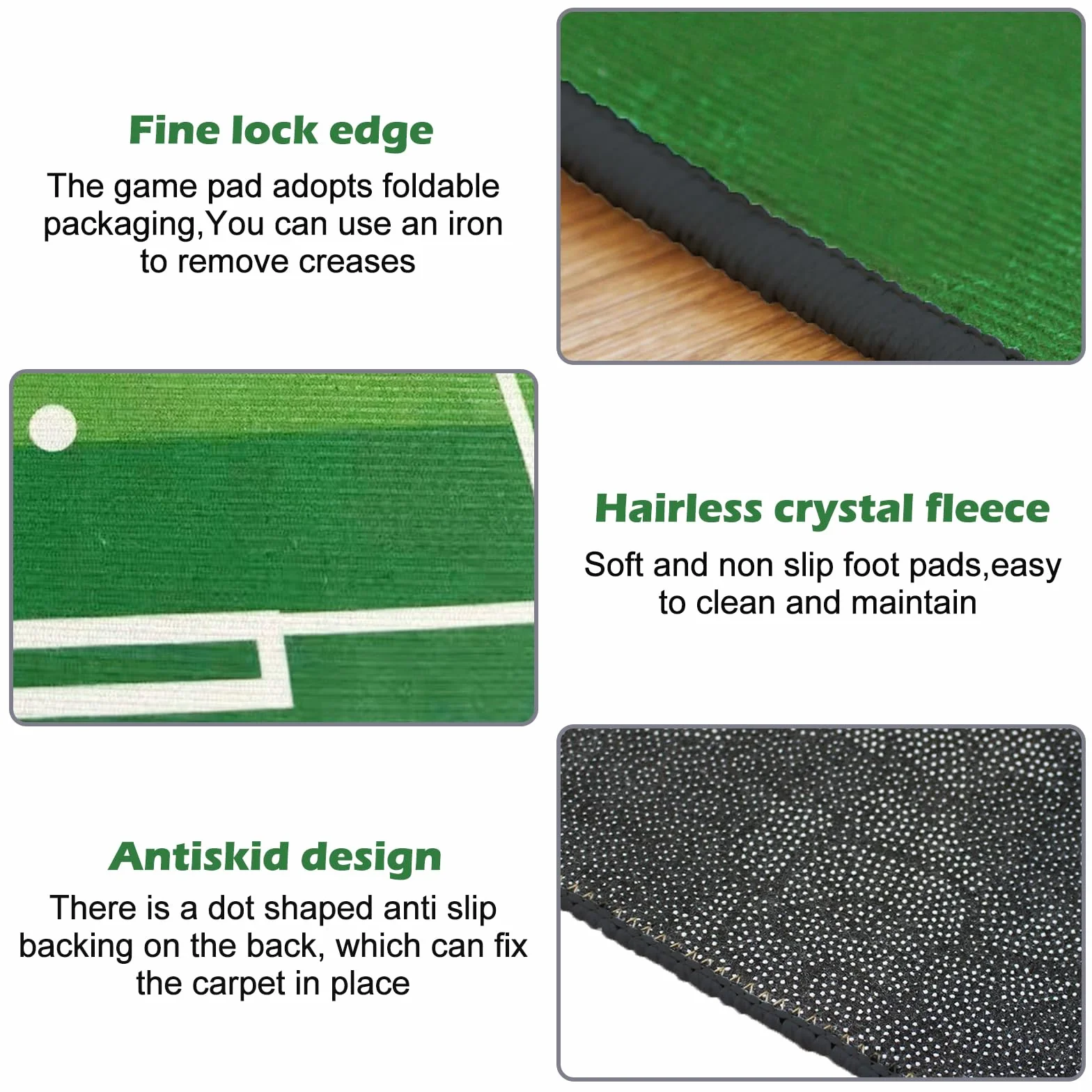 Tapis Chambre Enfant 80x120 CM Football Lavable Anti Derapant Vert