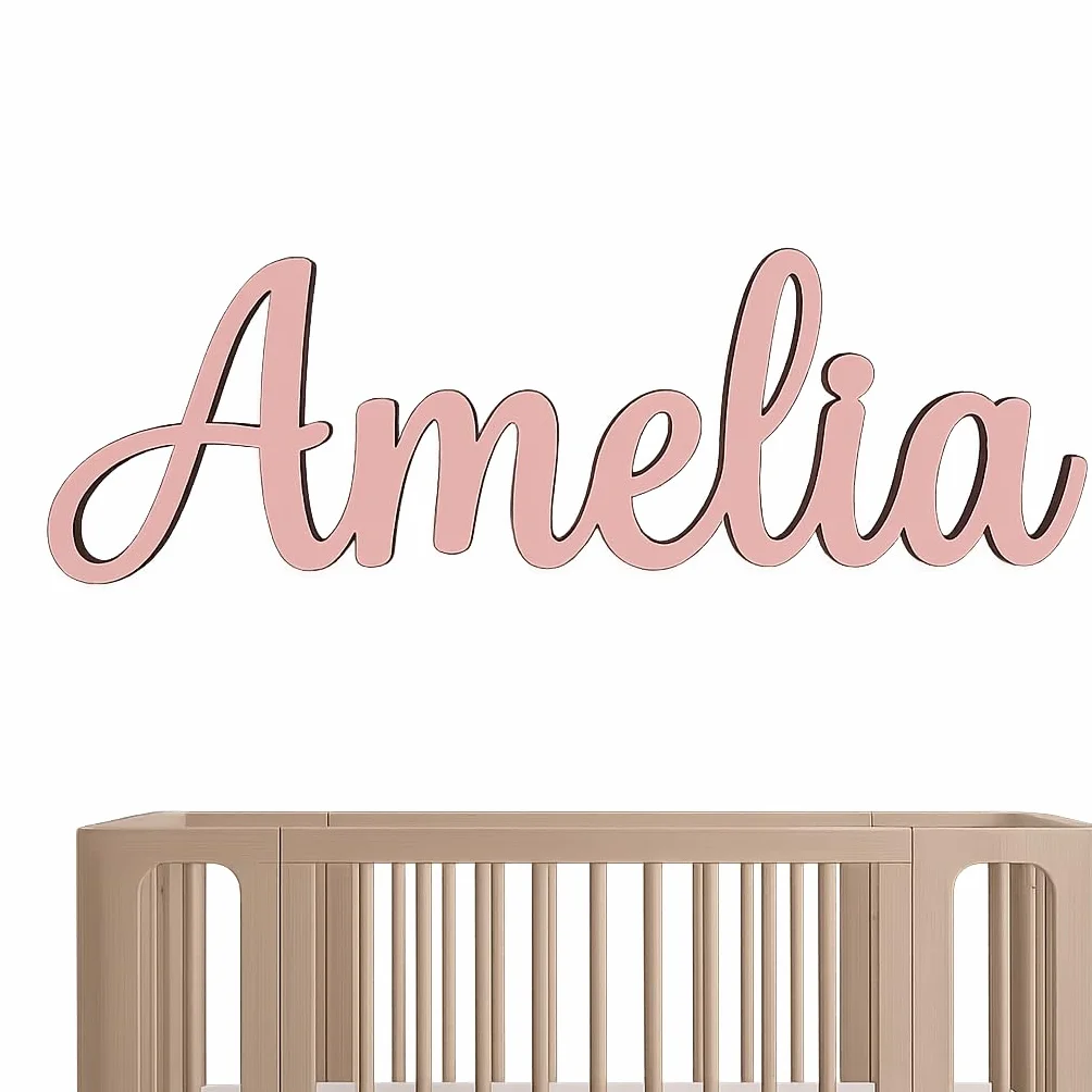 Prénom bois personnalisé 20-96 cm décoration chambre enfant fait main