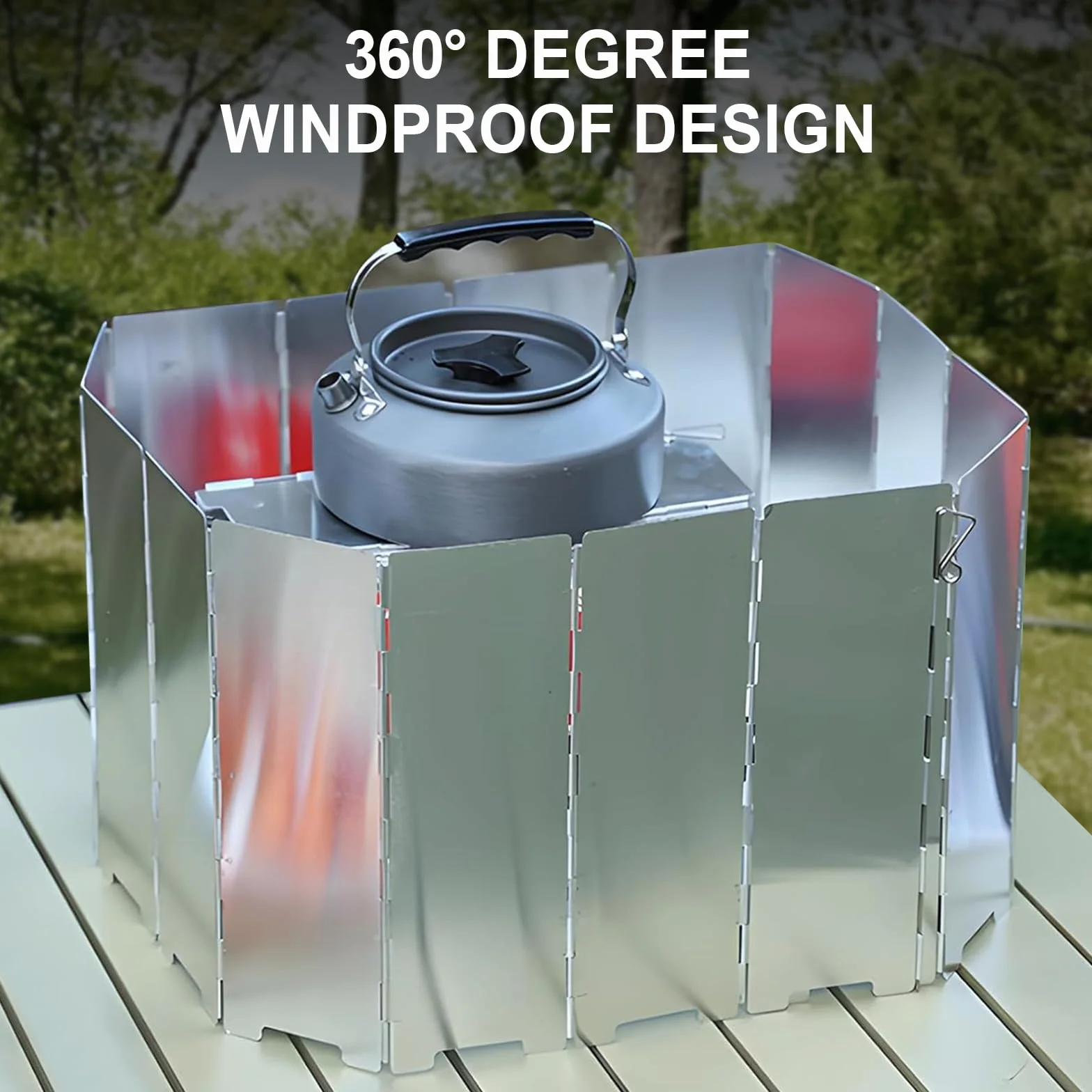 Pare-Vent Pliable Aluminium Plaques Pare-Brise de Camping Pare Vent Rechaud Gaz Camping Plein Air Pare-Brise pour Cuisinière à Gaz Pique-Nique Rechaud de Camping