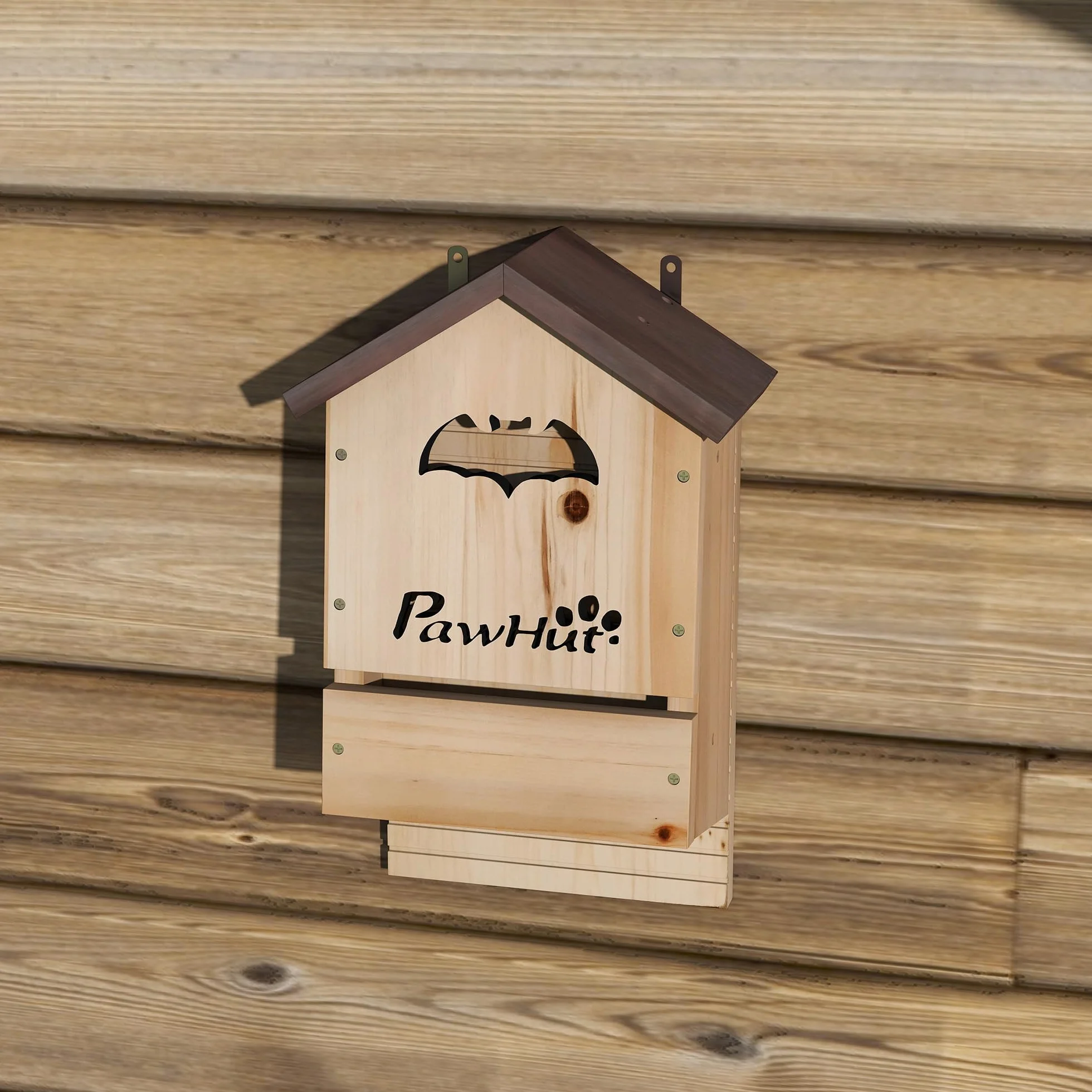 PawHut Lot de 3 Nichoirs Chauve Souris en Bois 21,5 x 11,5 x 34 cm