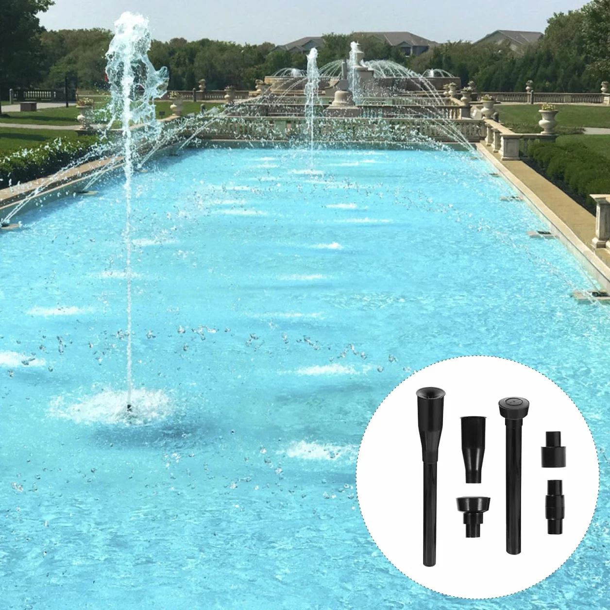 DOITOOOL Kit de 8 buses pour pompes de bassin, fontaine jardin, submersible, aquarium, piscine (Noir)