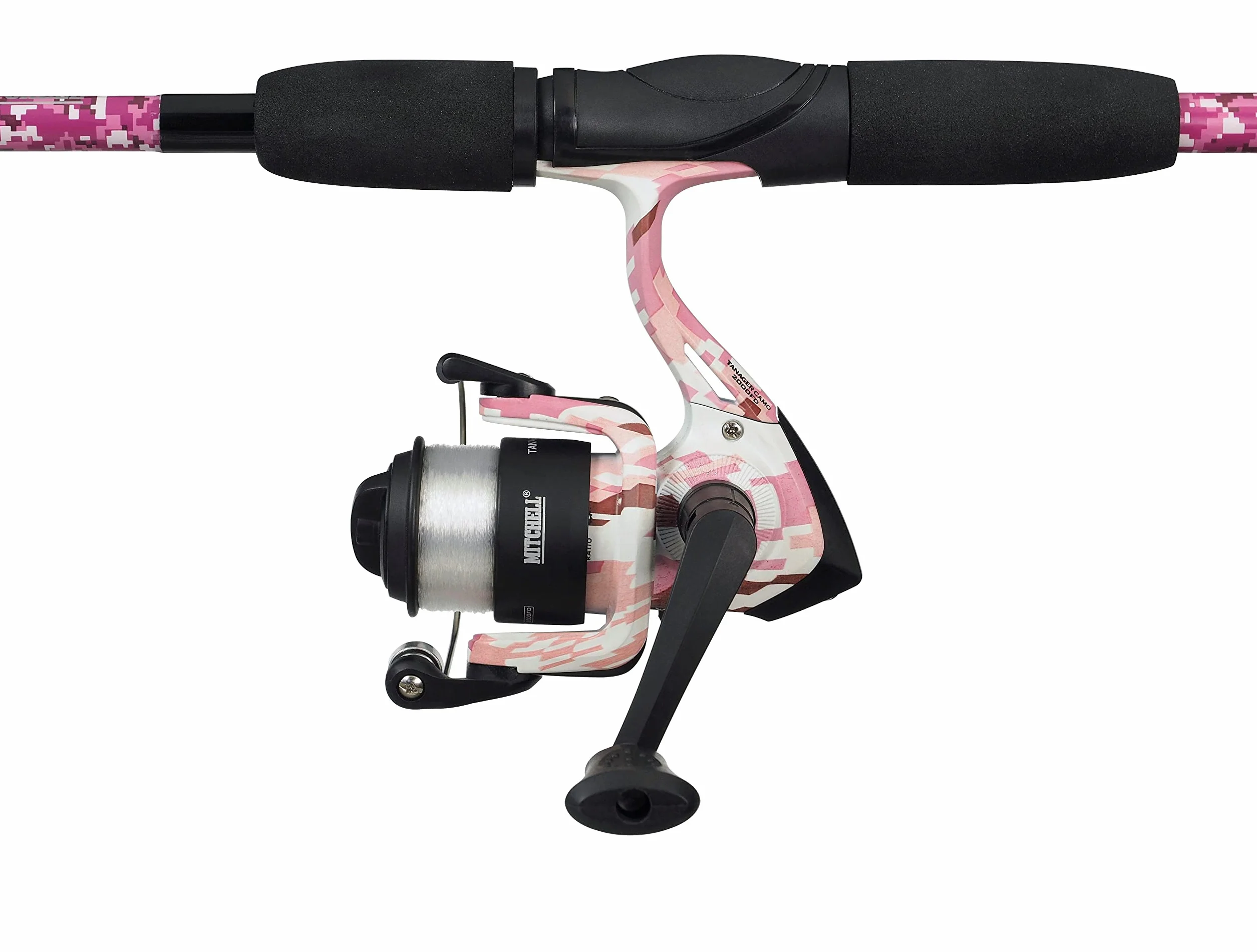Mitchell Tanager Pink Camo II Spin Combo Lightweight Spinning Rod Reel for Female Youth Anglers Freshwater Trout Perch Pike