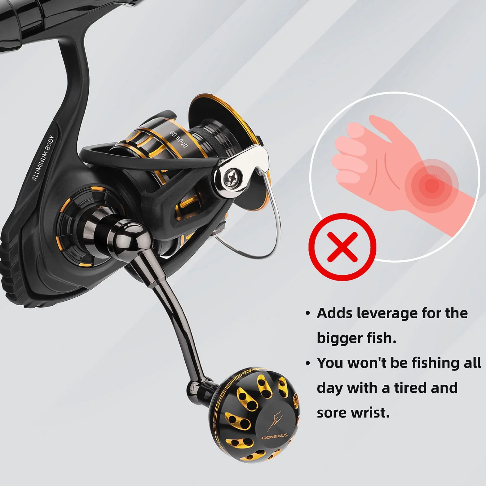 GOMEXUS Power Handle Poignée Moulinet pour Daiwa BG 1500-8000