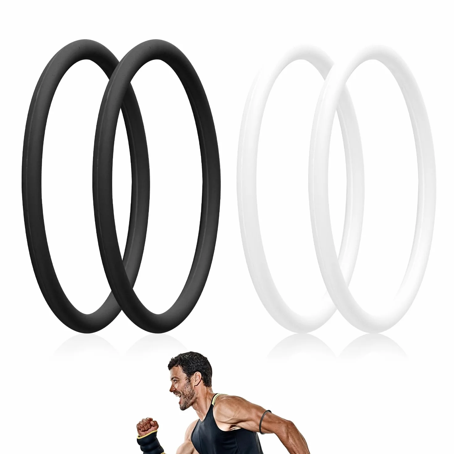 Lyreh Lot de 4 Sangles de Soutien du Tendon Rotulien, Bande de Genou en Silicone Sangle de Genou Flexible pour Tendon Rotulien Sangle de Genou pour la Course à Pied le Basket Ball le Sport