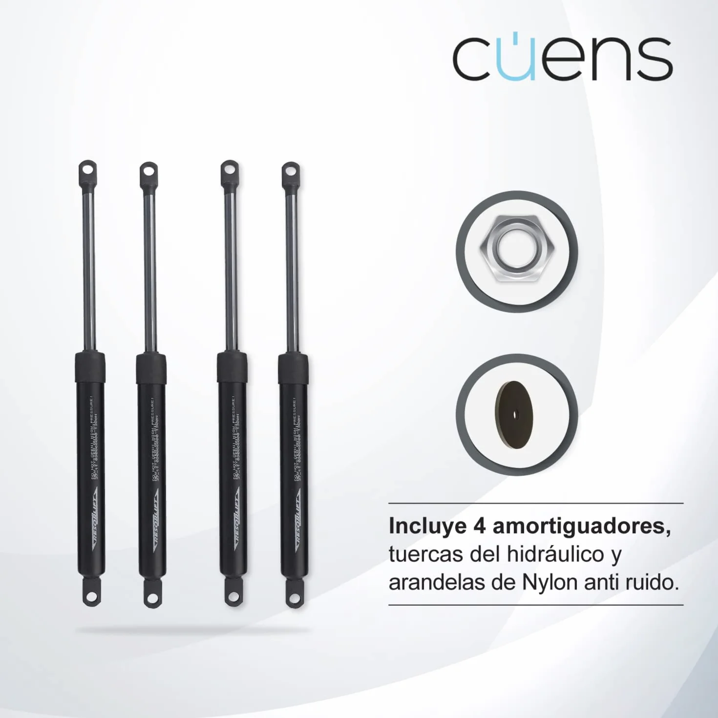 Cuens Jeu de 2 charnières à double piston pour lit coffre 180 cm avec amortisseurs