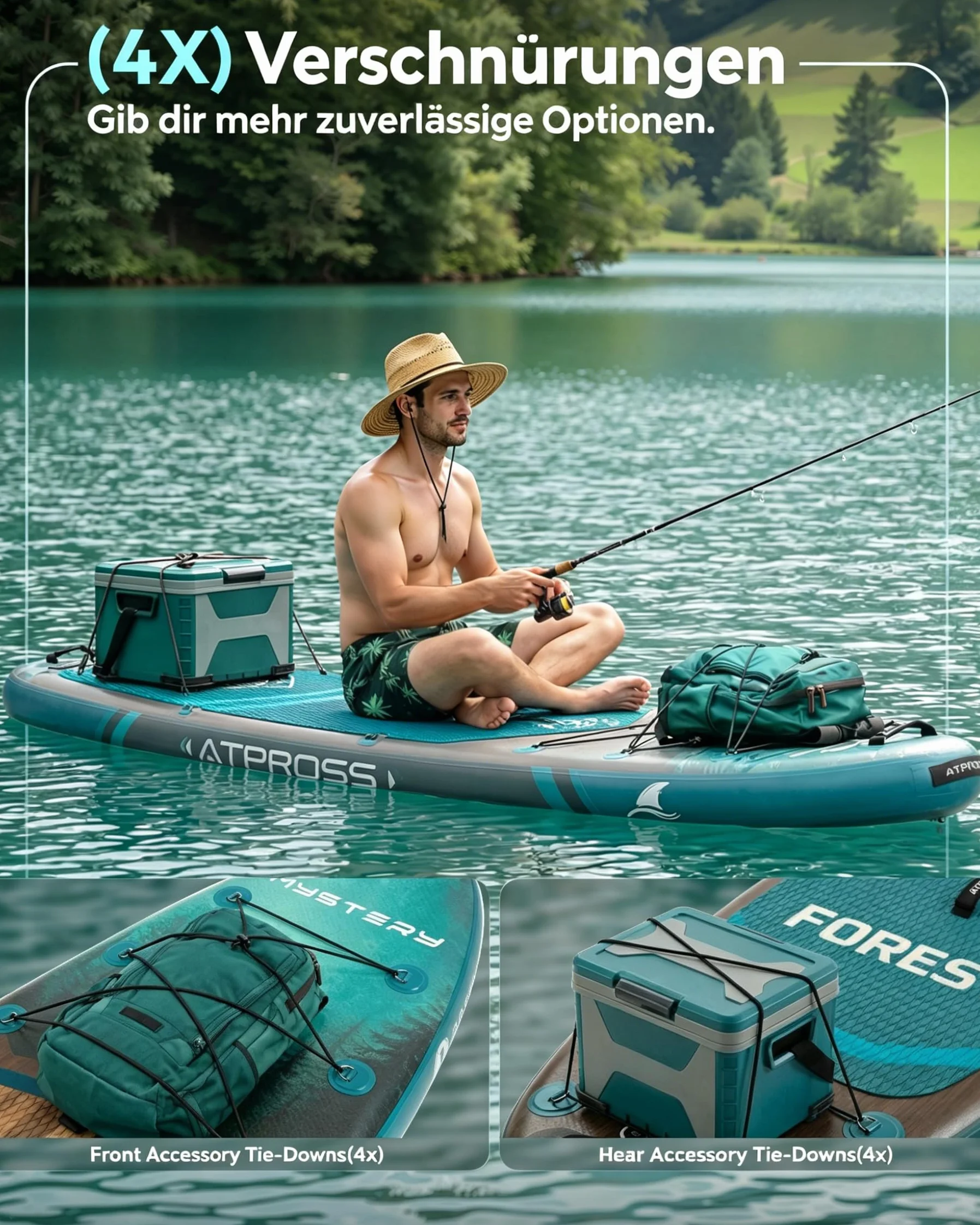 Planche à pagaie gonflable pour adultes, 350 x 89 x 15 cm, 200 kg, extra large, avec kit d'accessoires de SUP et sac à dos, planche de kayak antidérapante, stable, pour yoga, pêche, surf