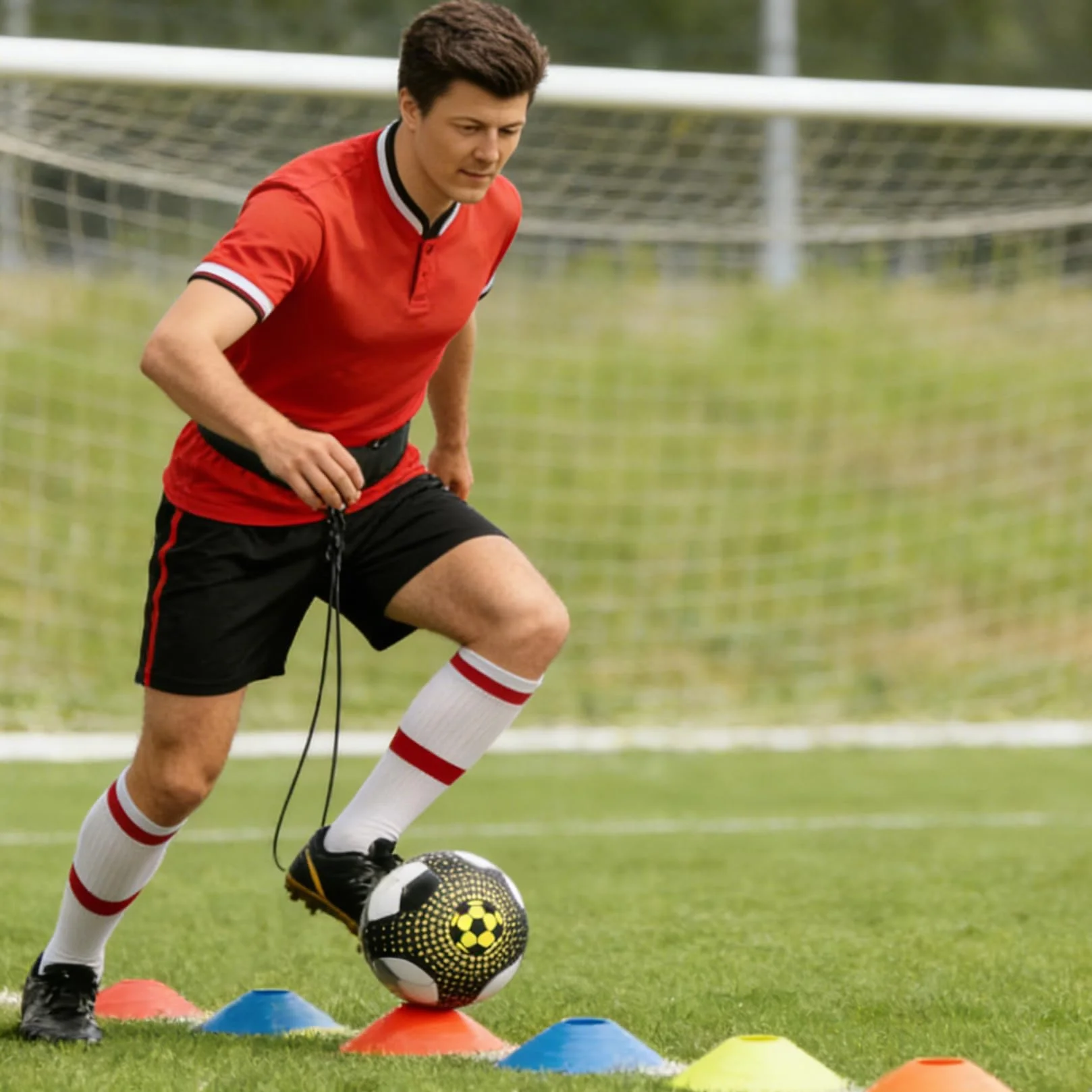 Kit Entraînement Football Plot Ceinture 12 Cônes Sac Rangement