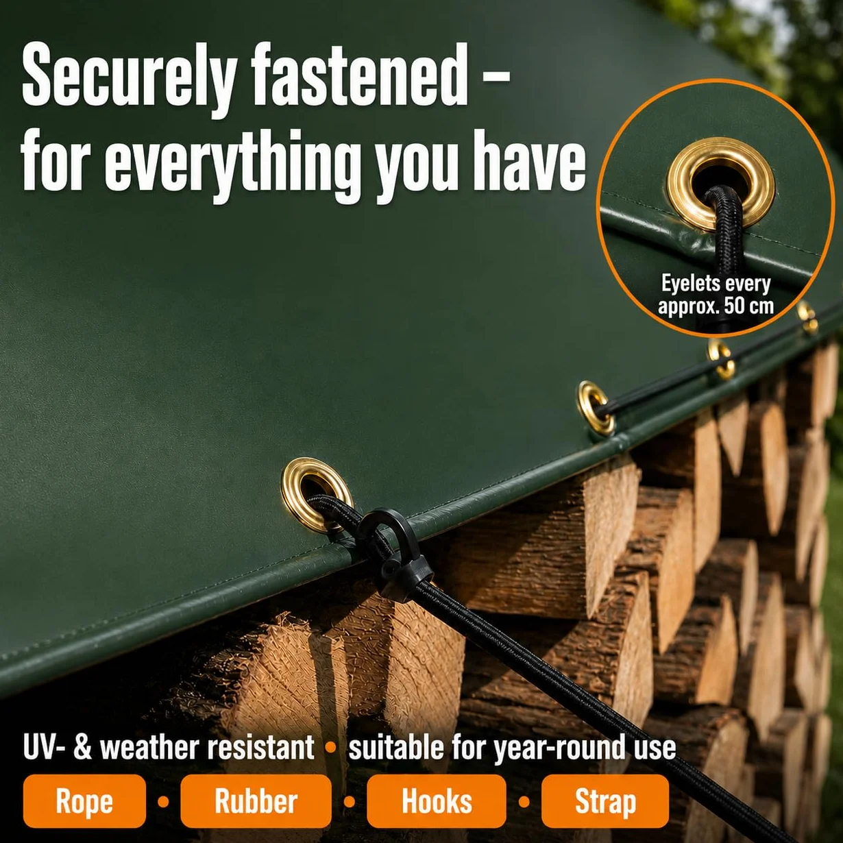 UMBRELLA® Bâche de Protection 650 g/m² 3x2 m (6 m²) Blanc – bâche tissée PVC indéchirable, 100% imperméable & résistante aux UV, œillets en Laiton – pour Camion, Bois, Piscine & Jardin