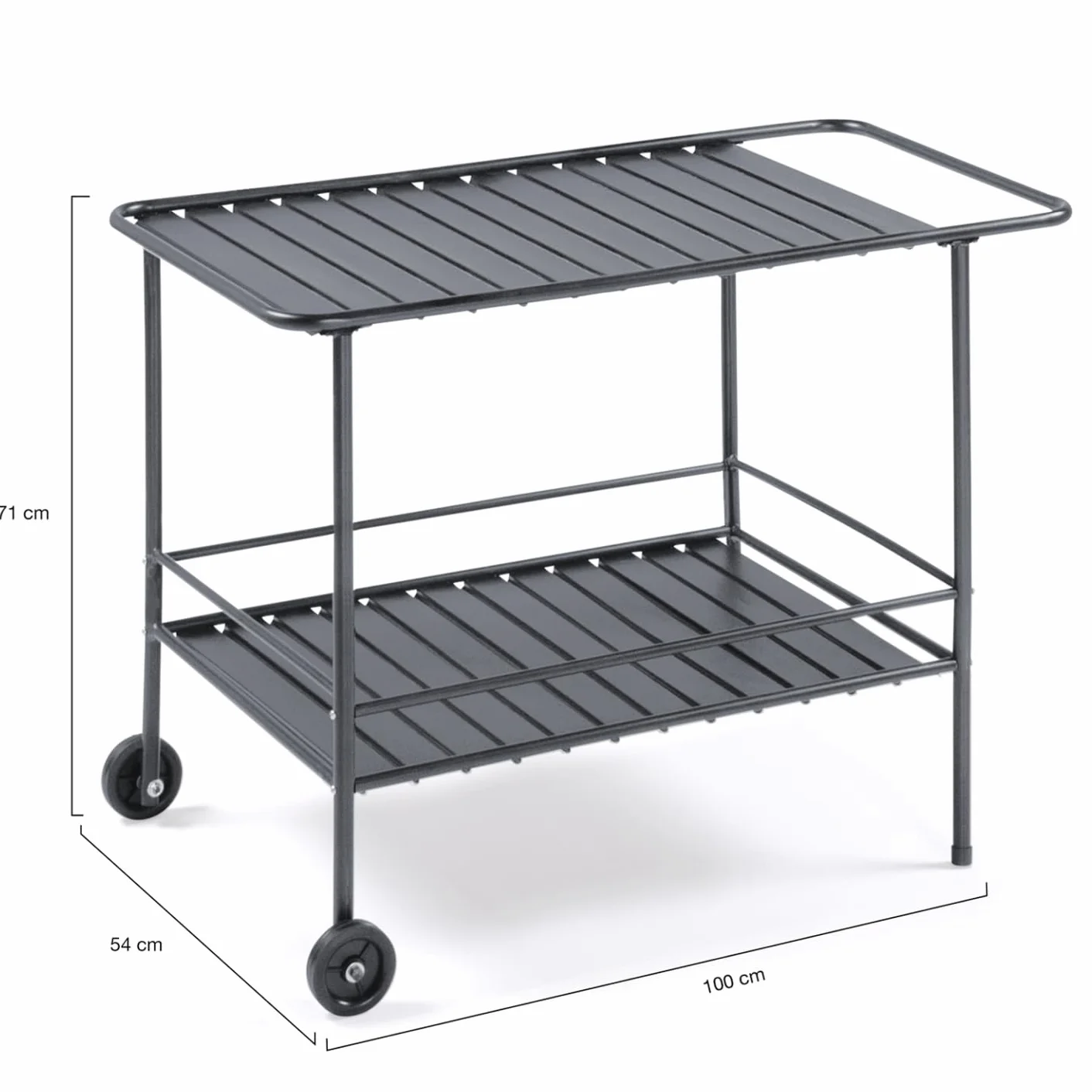 Desserte extérieure en métal Chariot à plancha 100 CM Gris Anthracite