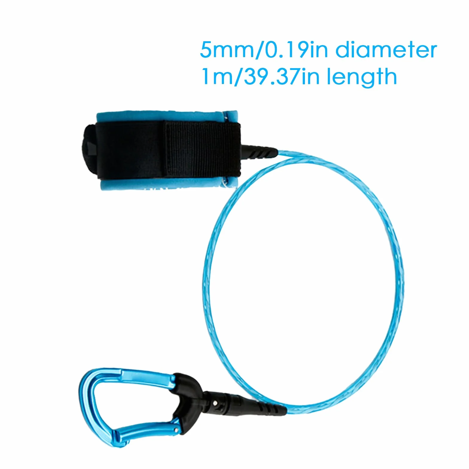 Corde de plongée sous-marine, longe de sécurité pour apnée, Corde anti-perte d'apnée, Corde de plongée élastique Anti-perte de fil d'acier inoxydable intégré pour l'entraînement en haute mer