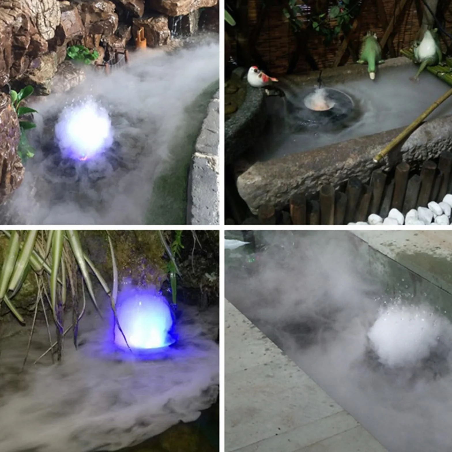 Machine à Brouillard 12 LED Brumisateur Fontaine Intérieur Atomiseur Air Décoration Halloween Noël