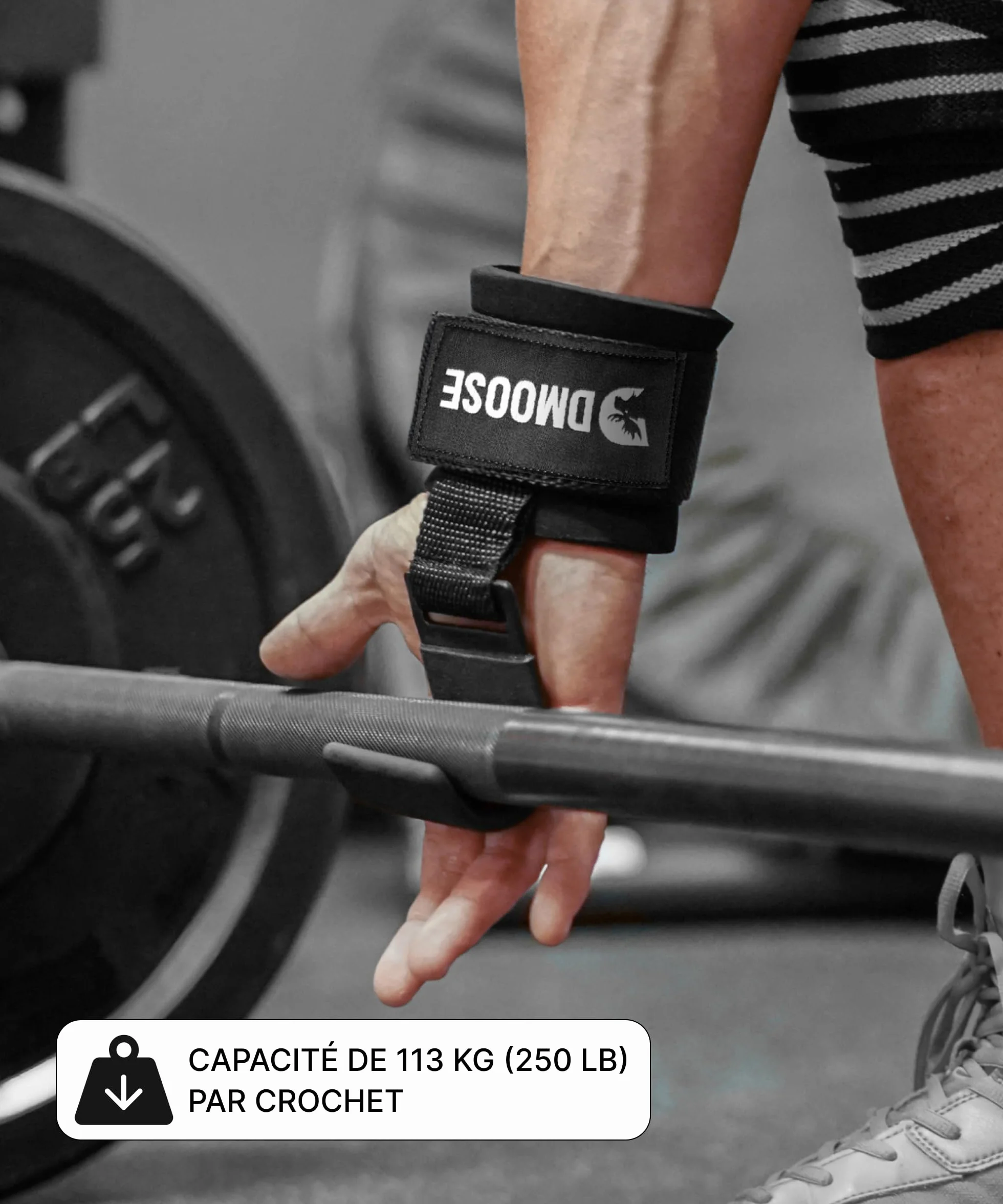 DMoose Crochets De Musculation Paire Sangles Poignet Robustes Pour Soulevés De Terre Tractions
