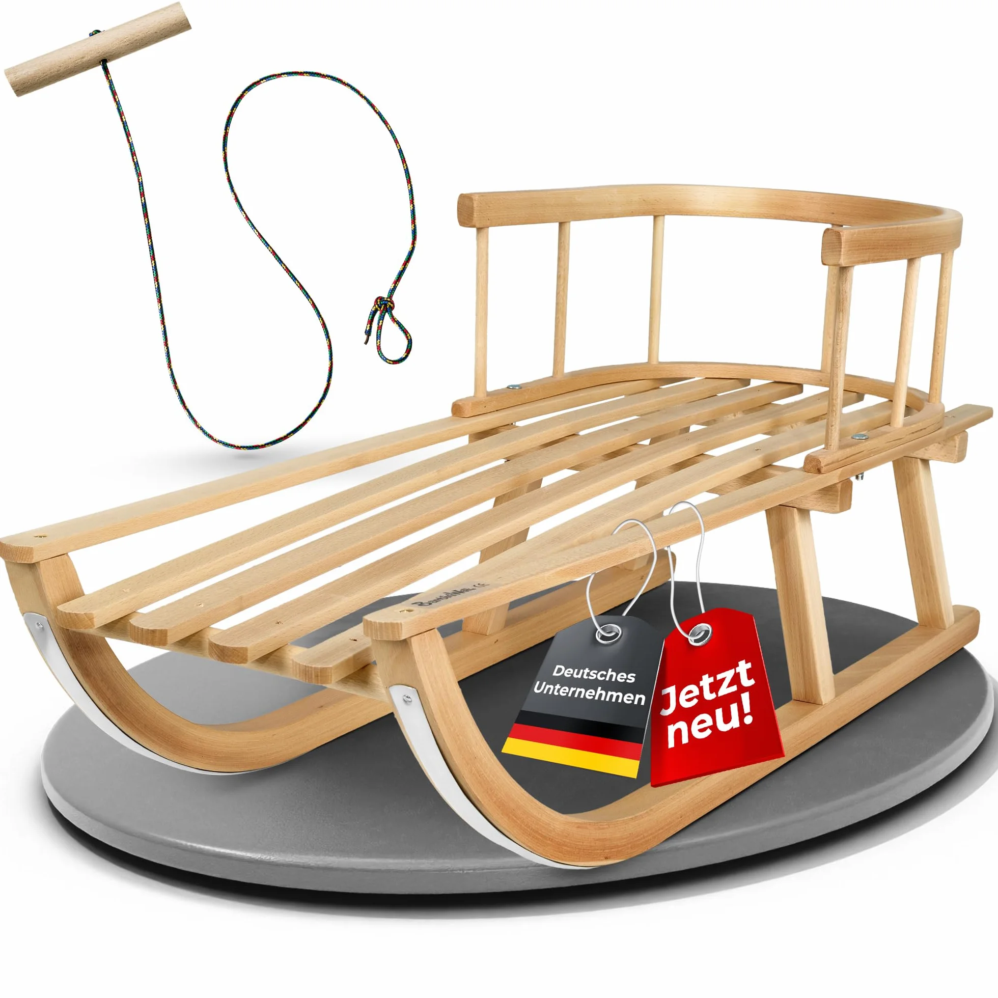BambiniWelt by Rafael K. Davoser Luge en bois pour enfant avec dossier 90 cm