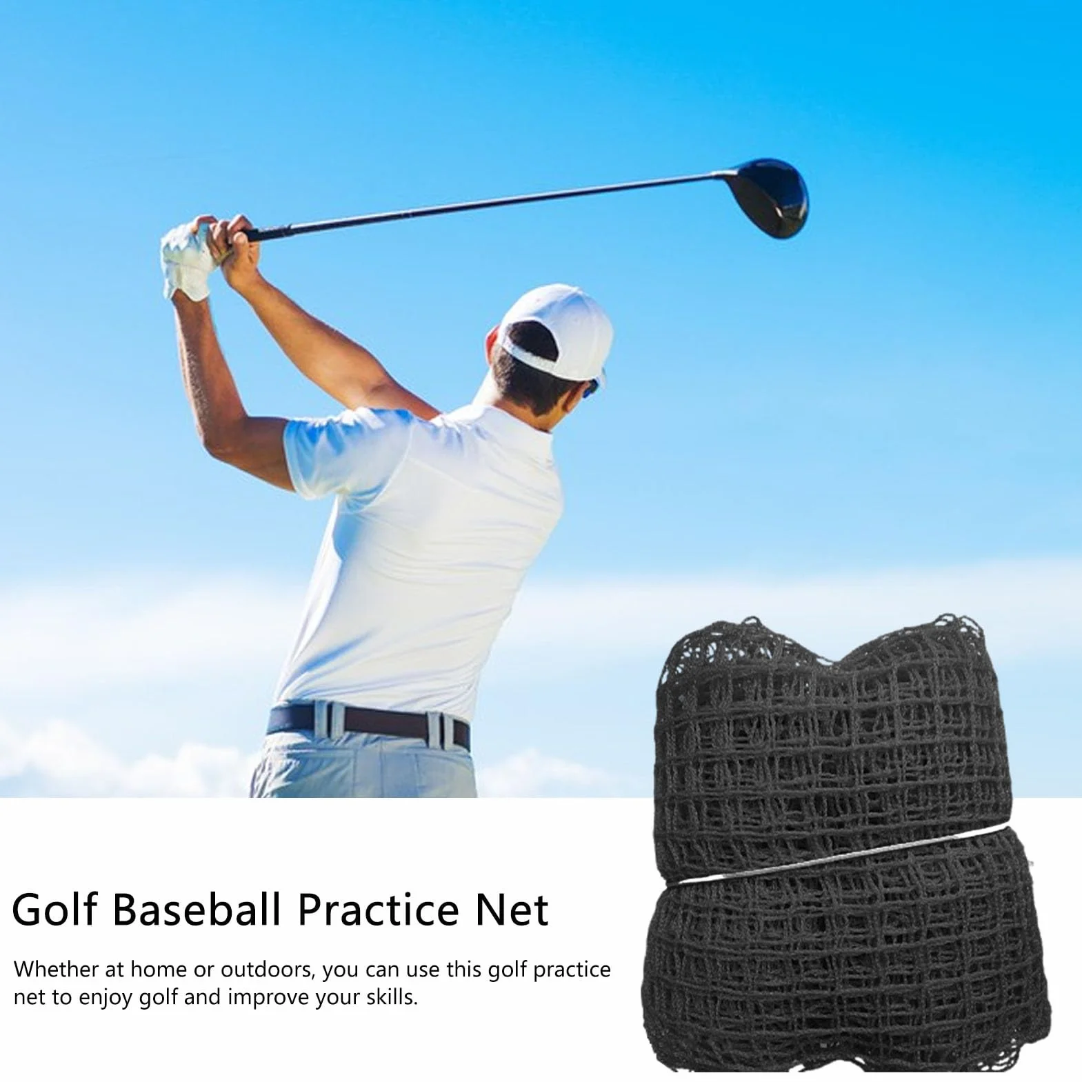 Lambo Filet d'entraînement de Baseball | Filet de Baseball Robuste Vert/Noir | Filet de Conduite Lisse, Filet de Softball Portable pour Jardin, Conduite, Utilisation intérieure et extérieure