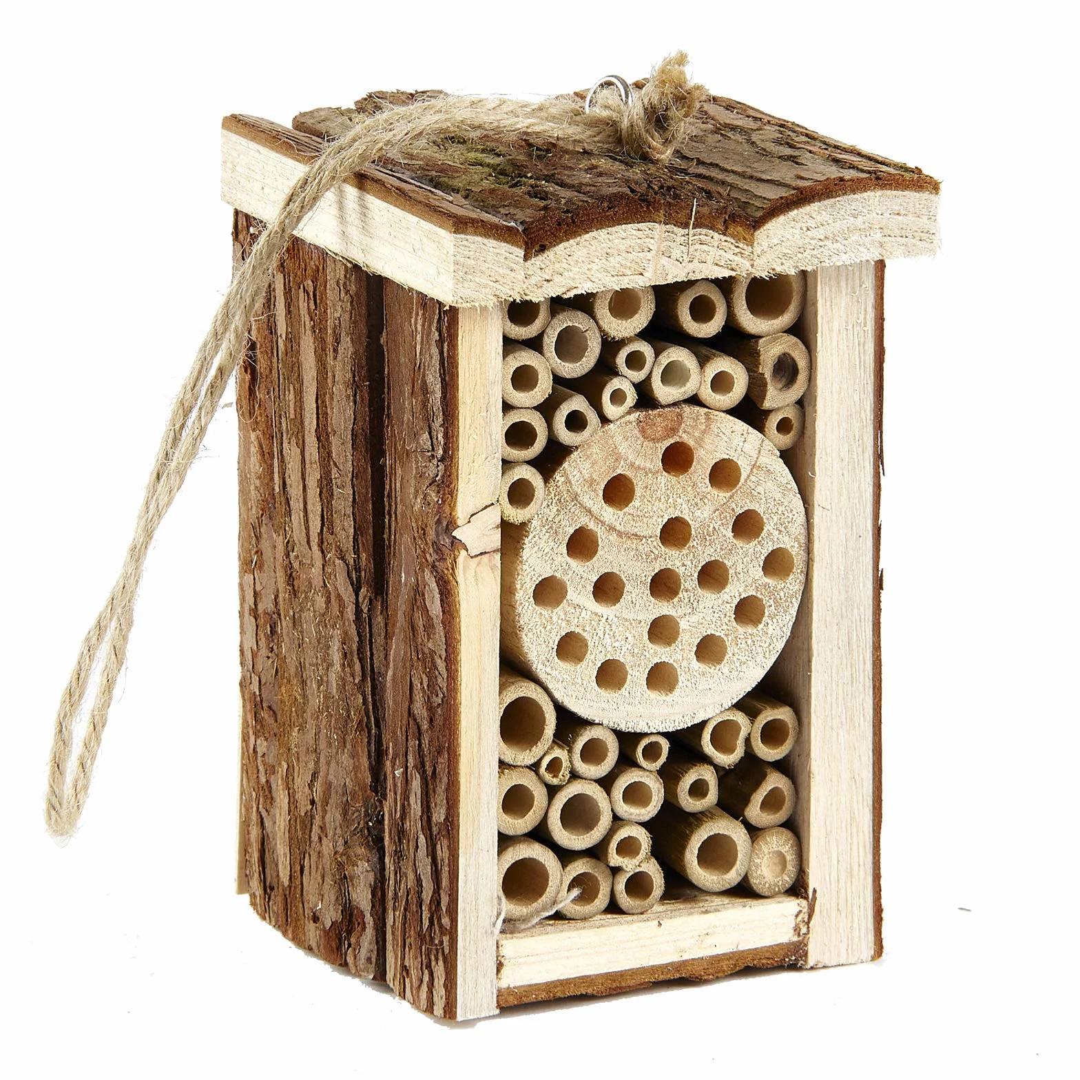 Hôtel à insectes en bois écologique pour abeille papillon 16,5 cm