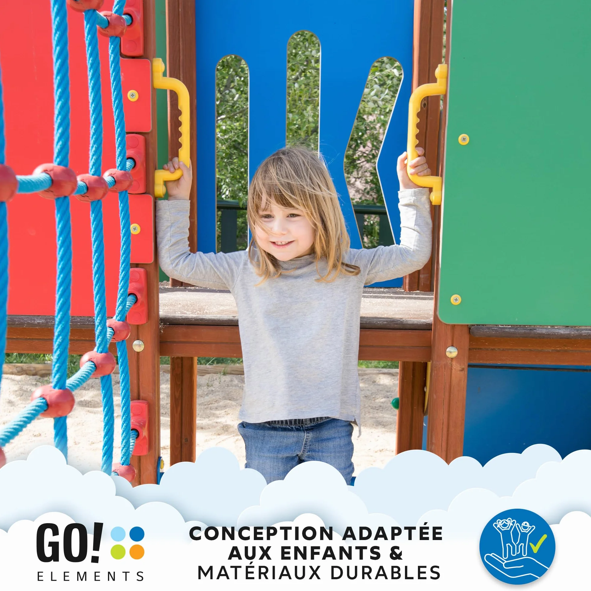 GO!elements Poignée et Accessoires de Maison de Jeu extérieur | Prise Escalade | Escalade Enfant Exterieur | Accessoire cabane Enfant Exterieur | par Paire (2 pièces)