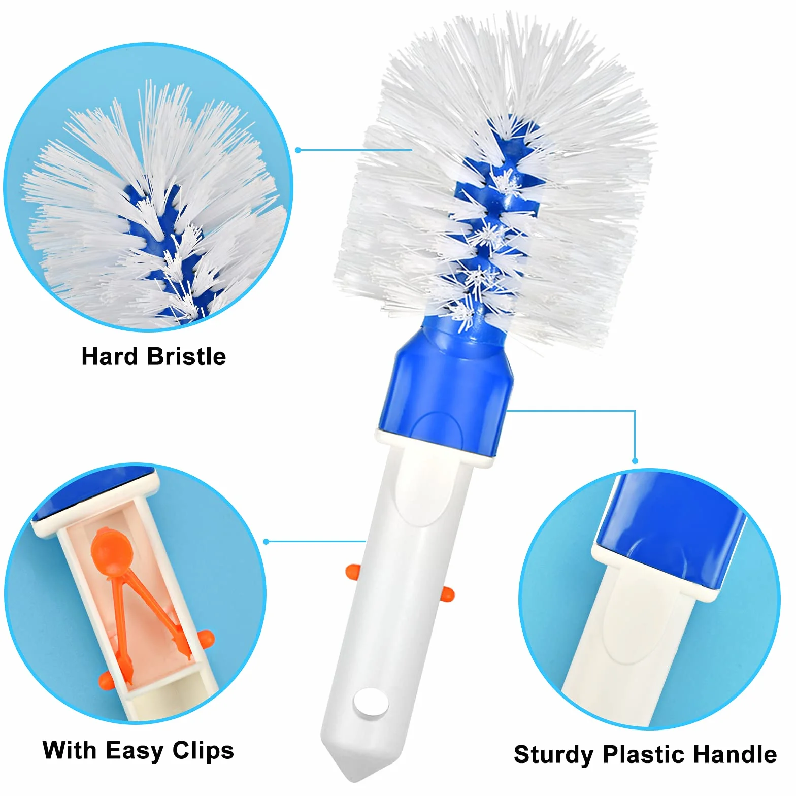 Brosse Piscine Ronde pour Nettoyage de Piscine Accessoires Marches Baignoires Carreaux Angles