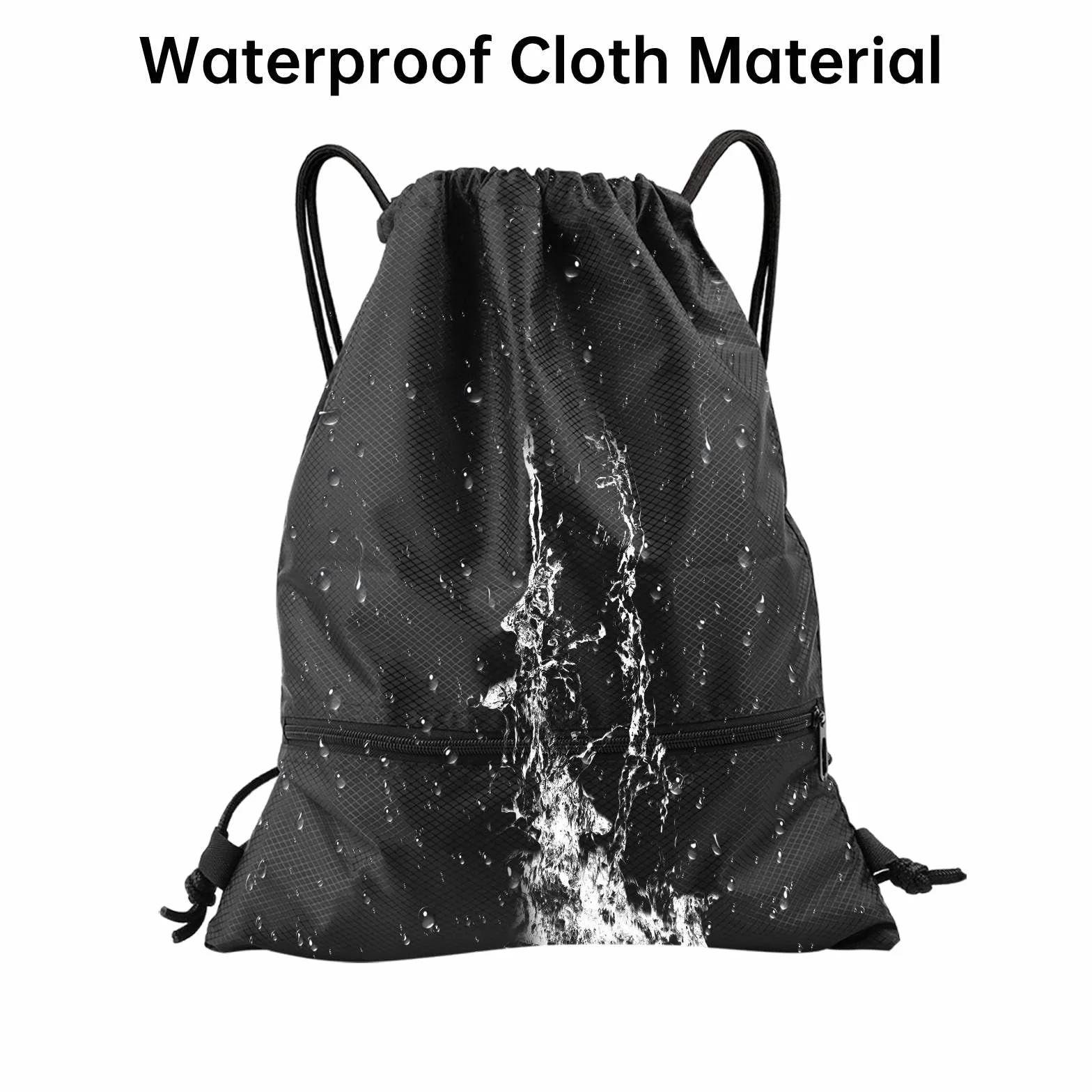 Sac à dos en nylon, Sac de Sport avec Cordon de Serrage,à dos avec sacs de sport à cordon,Sac de Sport réglable pour Hommes et Femmes avec Poche intérieure pour Le Sport et Les Voyages