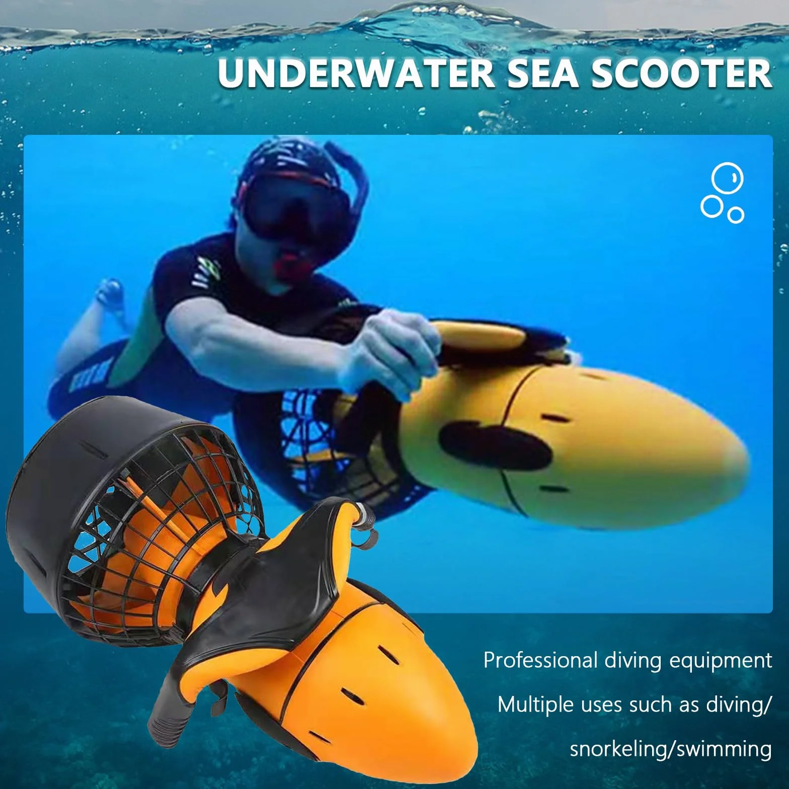 Véhicule sous-marin à propulsion de plongée en scooter de mer, scooter sous-marin 300 W/500 W, un puissant booster de plongée et de natation pour des aventures aquatiques inoubliables,300W