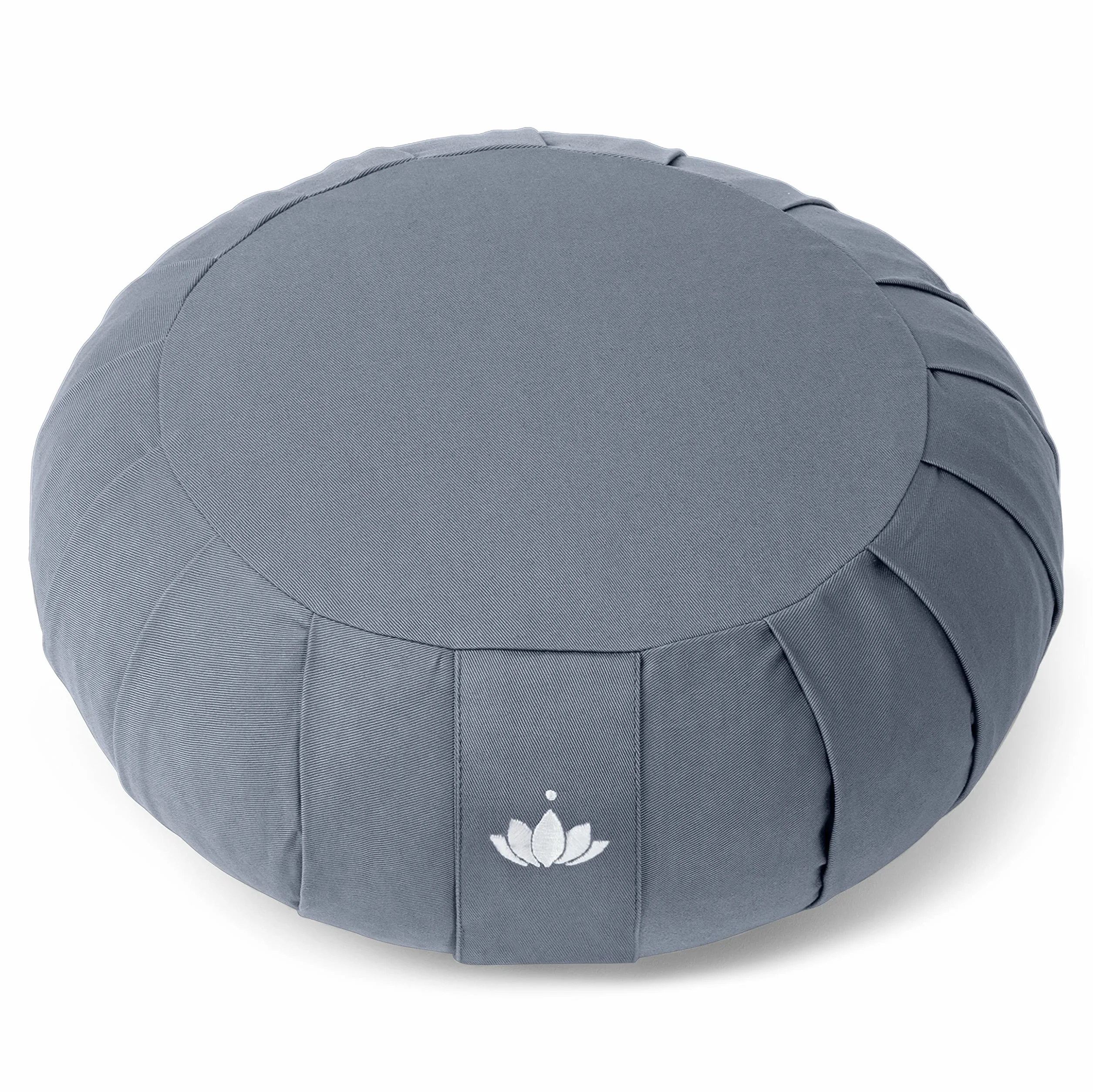 LOTUSCRAFTS Zafu coussin de méditation, hauteur d'assise 15 cm, modèle Zen rond, coussin de yoga, yoga bolster, housse en coton lavable, rembourrage d'épeautre, Certifié GOTS
