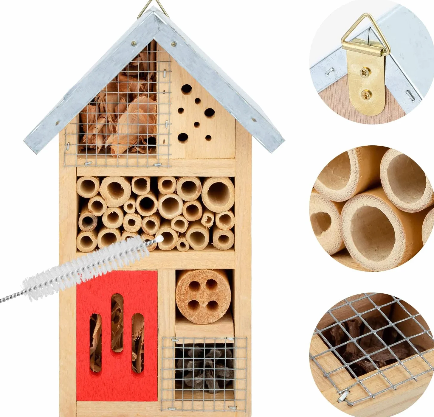 Niteangel Maison Insectes en Bois 25,4 x 15,2 x 8,6 cm pour Coccinelles Chrysopes Abeilles