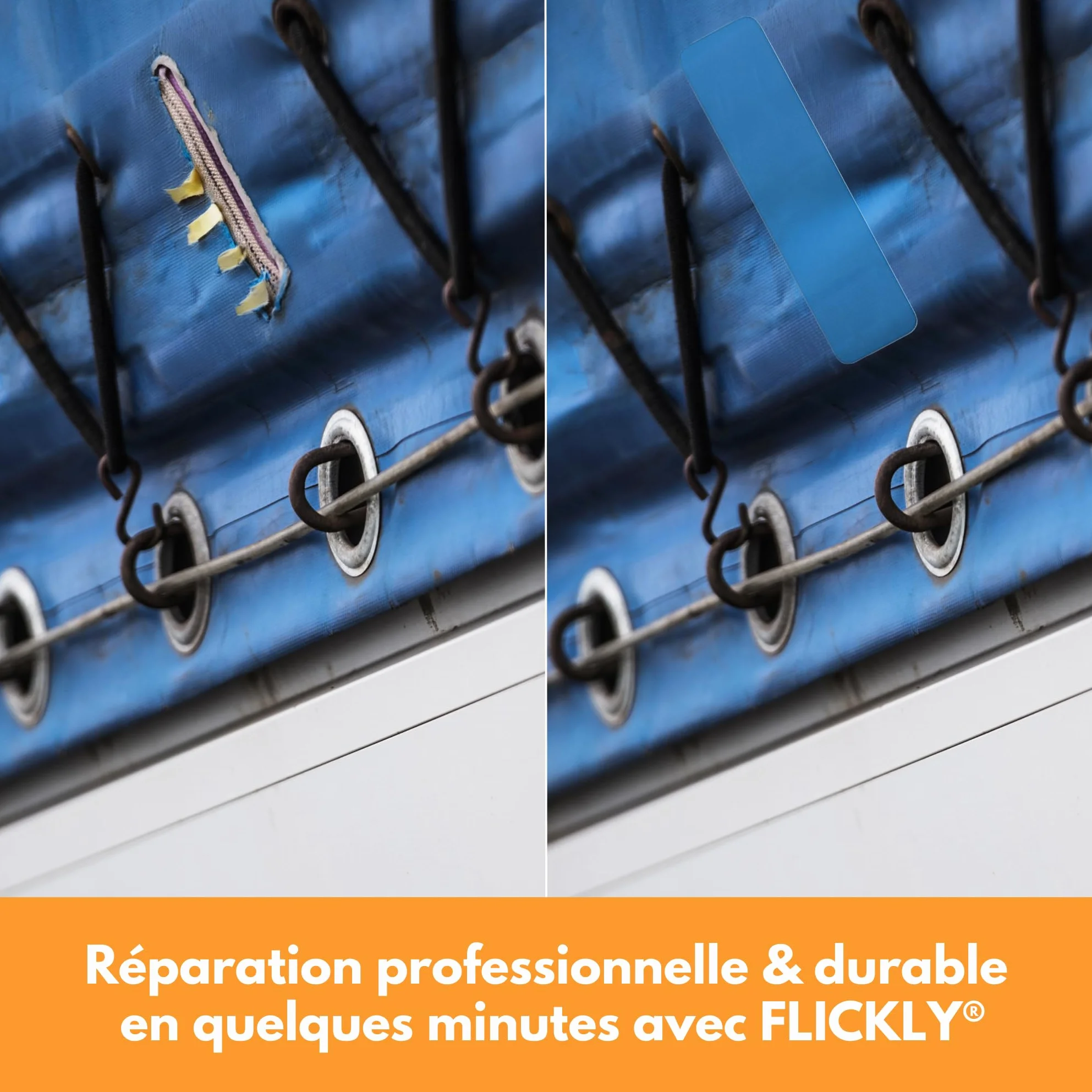 Patchs de réparation autocollants 30 x 20 cm Noir RAL9005 pour camions remorques tentes