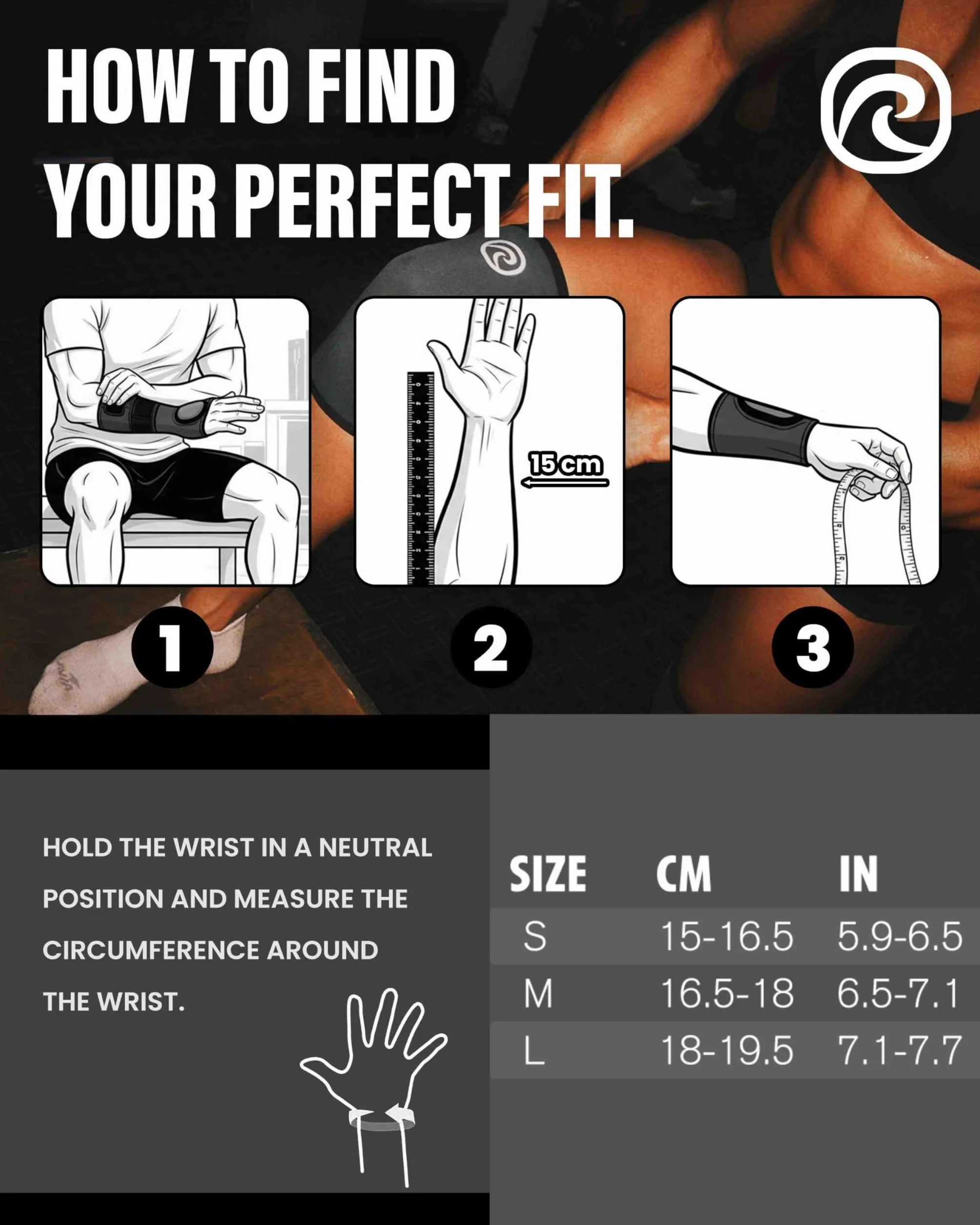 Rehband RX Wrist Support Power Max - Support de Poignet 3 en 1, Wrist Wrap en Néoprène 5 mm