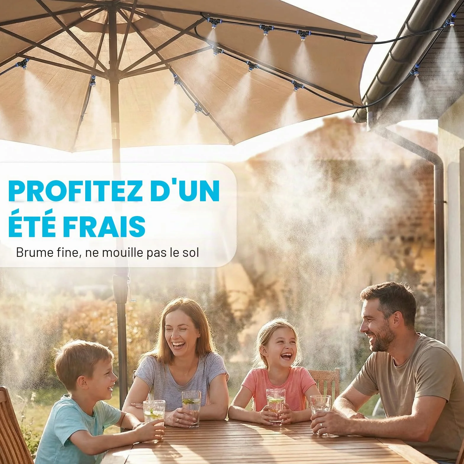 Kit d'Irrigation AGPTEK 20M Système de Brumisateur Extérieur 67pces Brume Refroidissement Jardin Piscine