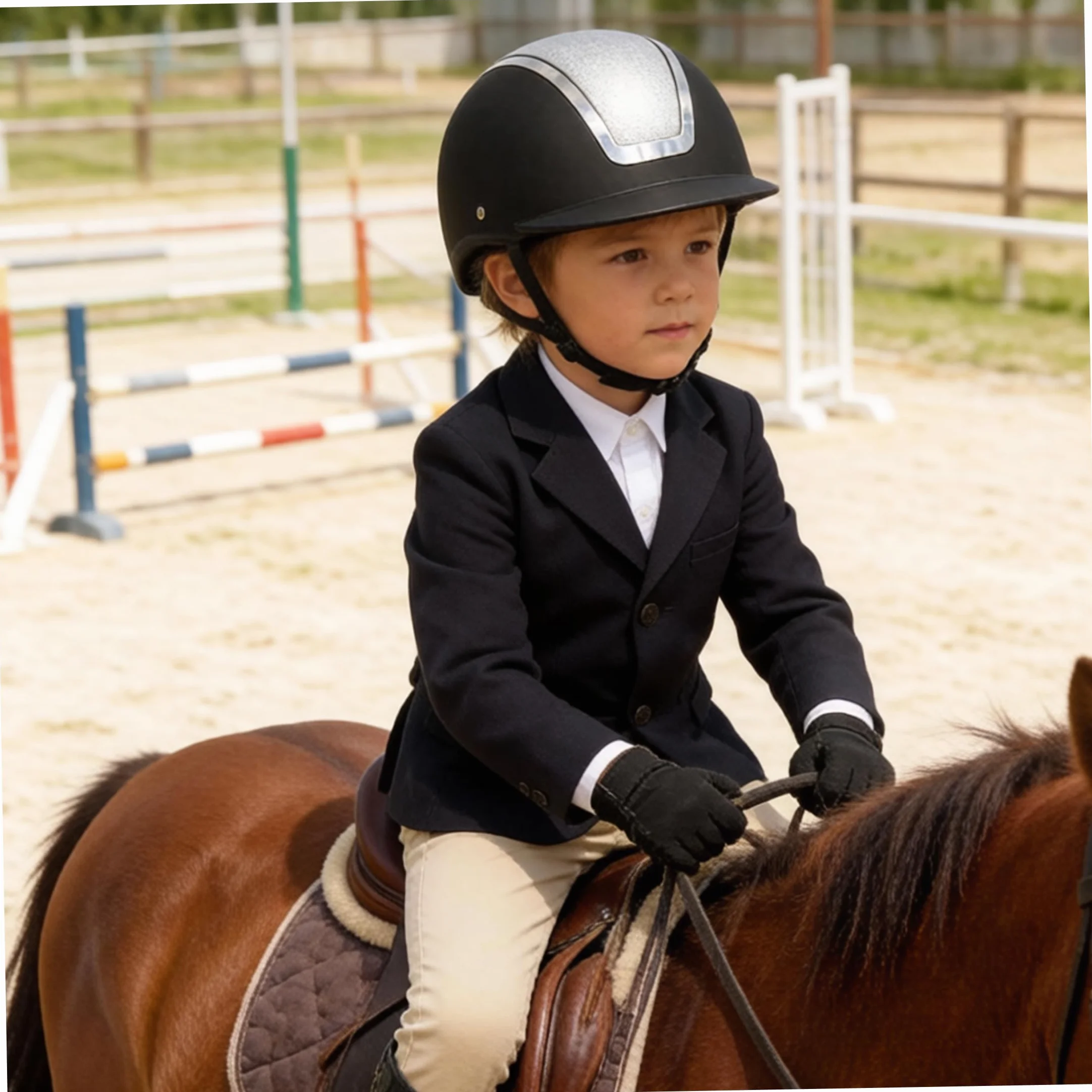 Casque d'équitation pour Enfants résistant aux Chocs pour l'entraînement en Plein air, Casque de sécurité équestre-Ajustement réglable de 48 à 52 cm