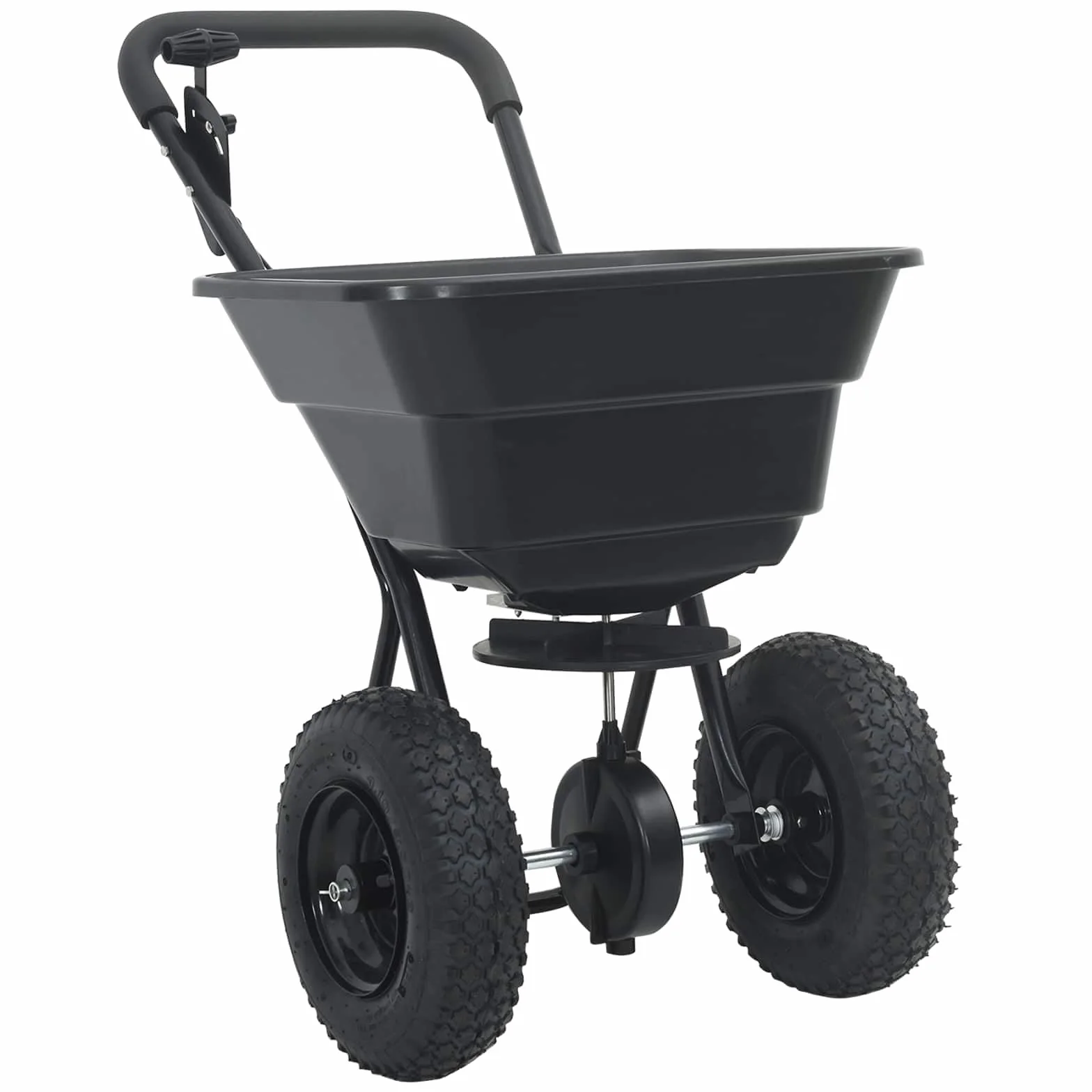 vidaXL Épandeur Noir 53 x 81,5 x 78 cm PVC Acier Épandeur à Gazon Outil Pro semences Jardinage extérieur