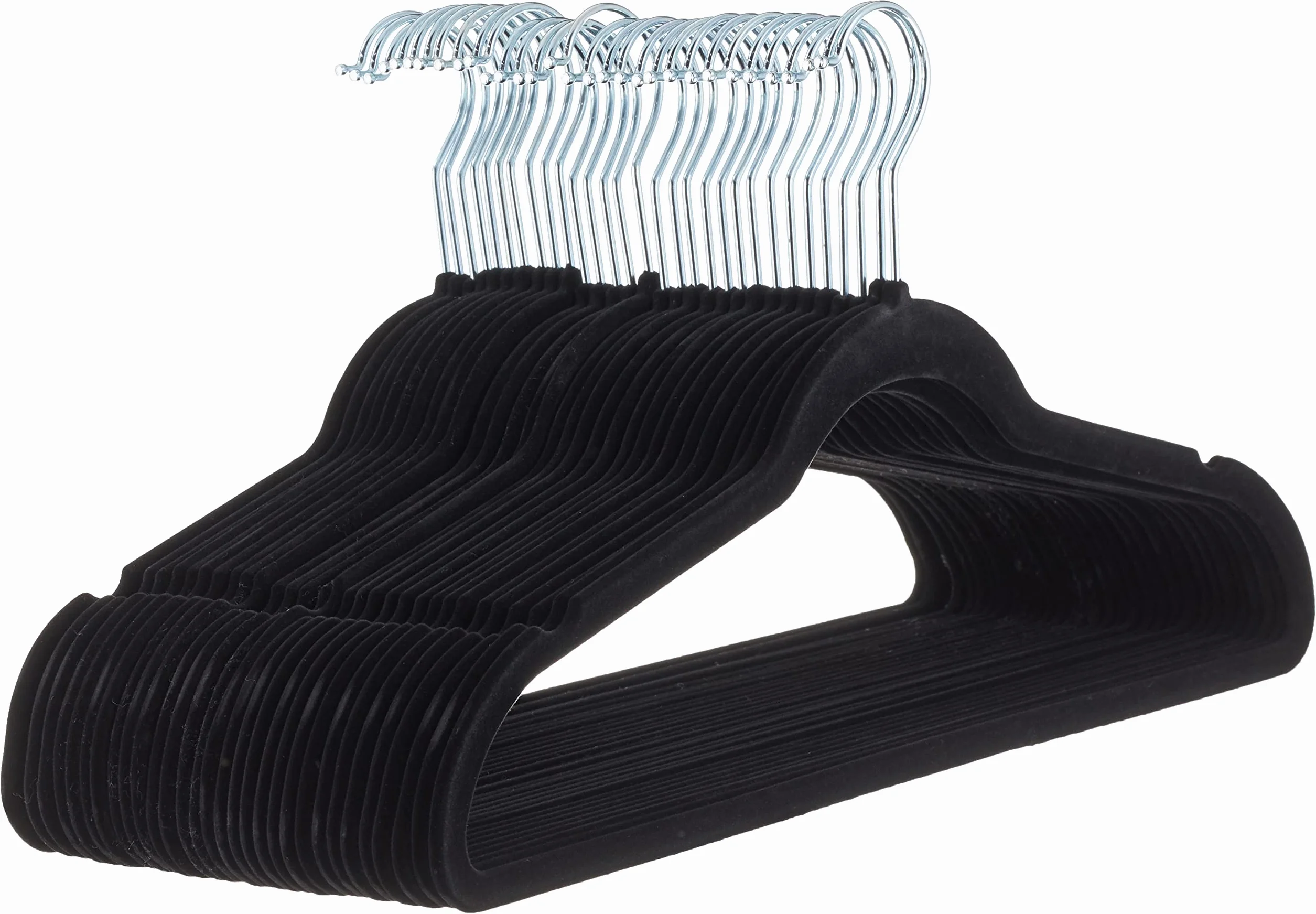 Amazon Basics Lot de 30 cintres en Velours pour Costumes, Noir