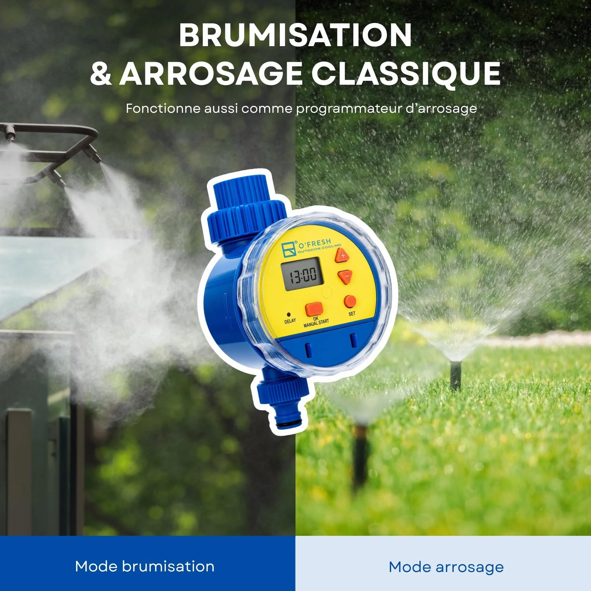 O’Fresh Temporisateur Brumisateur Terrasse Programmateur d'Eau Automatique à la Seconde Économie d'Eau Conçu en France