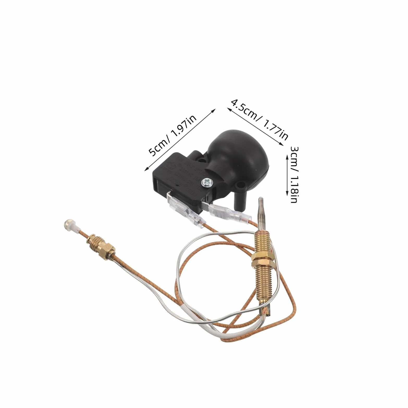 Kit de Sécurité pour Chauffage de Terrasse Extérieur avec Thermocouple Chauffant Pyramidal, Capteur d'Inclinaison 35,5 Cm M8