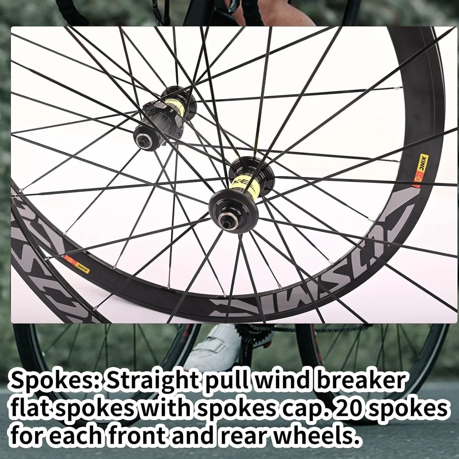 Roues de vélo de route 700C alliage d'aluminium 40/50 mm frein à disque dégagement rapide moyeu 20H