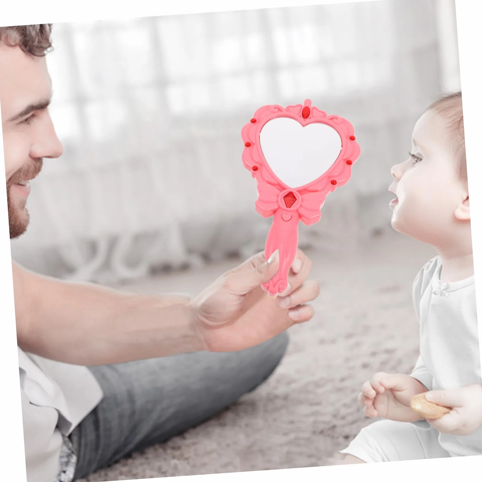Miroir Magique en Plastique Rose Lumineux Jouet de Fête pour Enfants