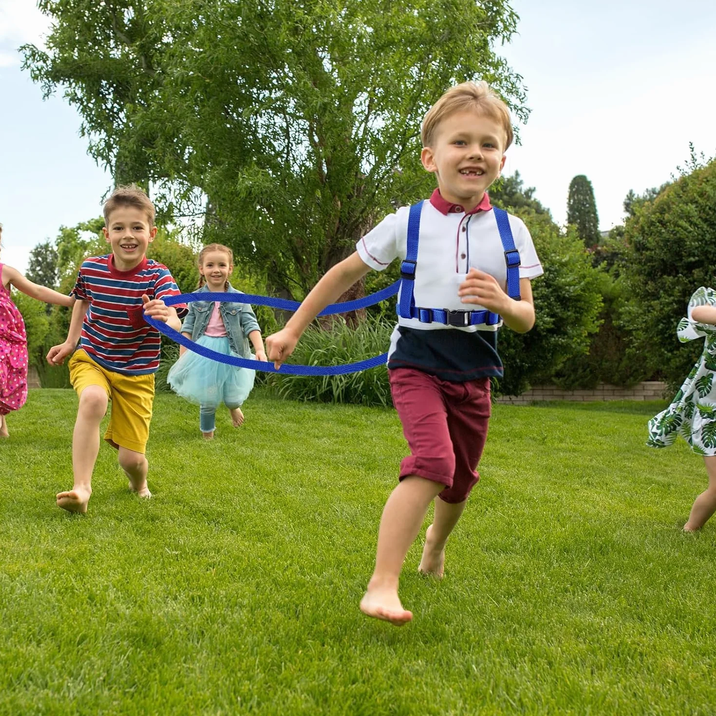Laisse de cheval pour enfants - Bleu - Harnais de cheval - Harnais pour enfants - Pour jouer aux garçons et aux filles - Pour le ski, les jeux de rôle