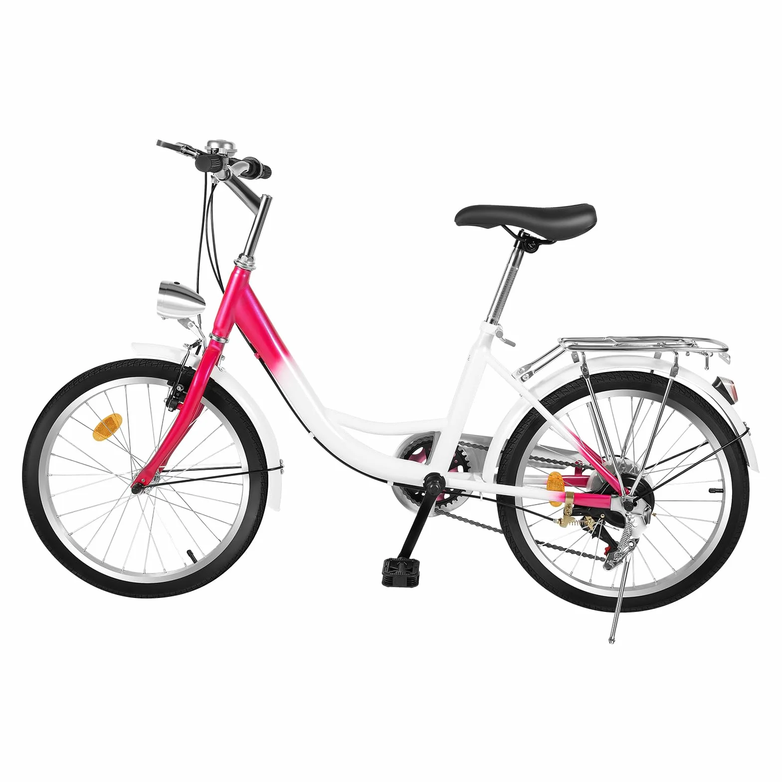 Vélo de 20", vélo de ville pour femmes, vélo de ville urbain, 6 vitesses, femmes, hommes, filles, convient de 145 à 165 cm