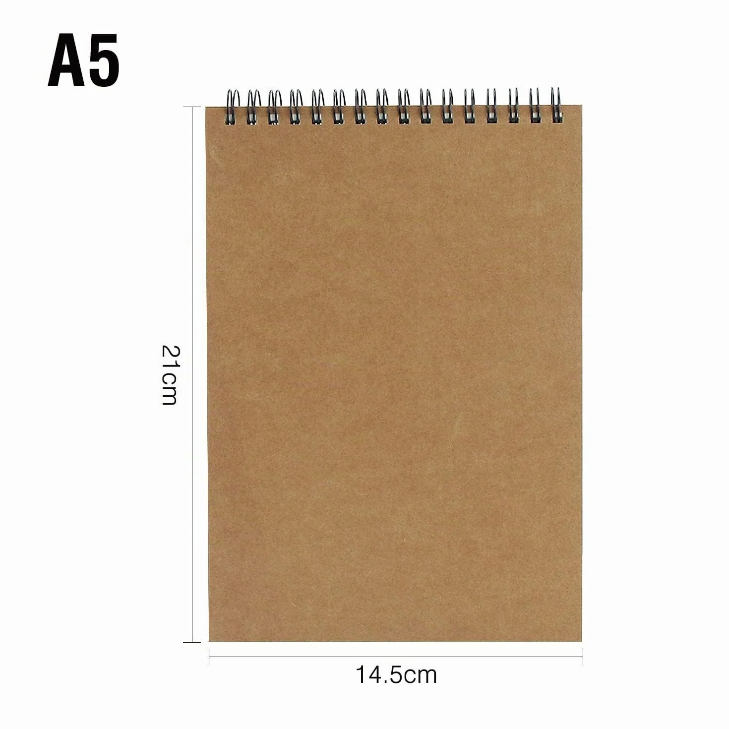 VEESUN Carnet Dessin A5, Cahier Reliure Spirale Couverture Rigide 160GSM 60 Pages, Papier Croquis pour Crayon Stylo Aquarelle