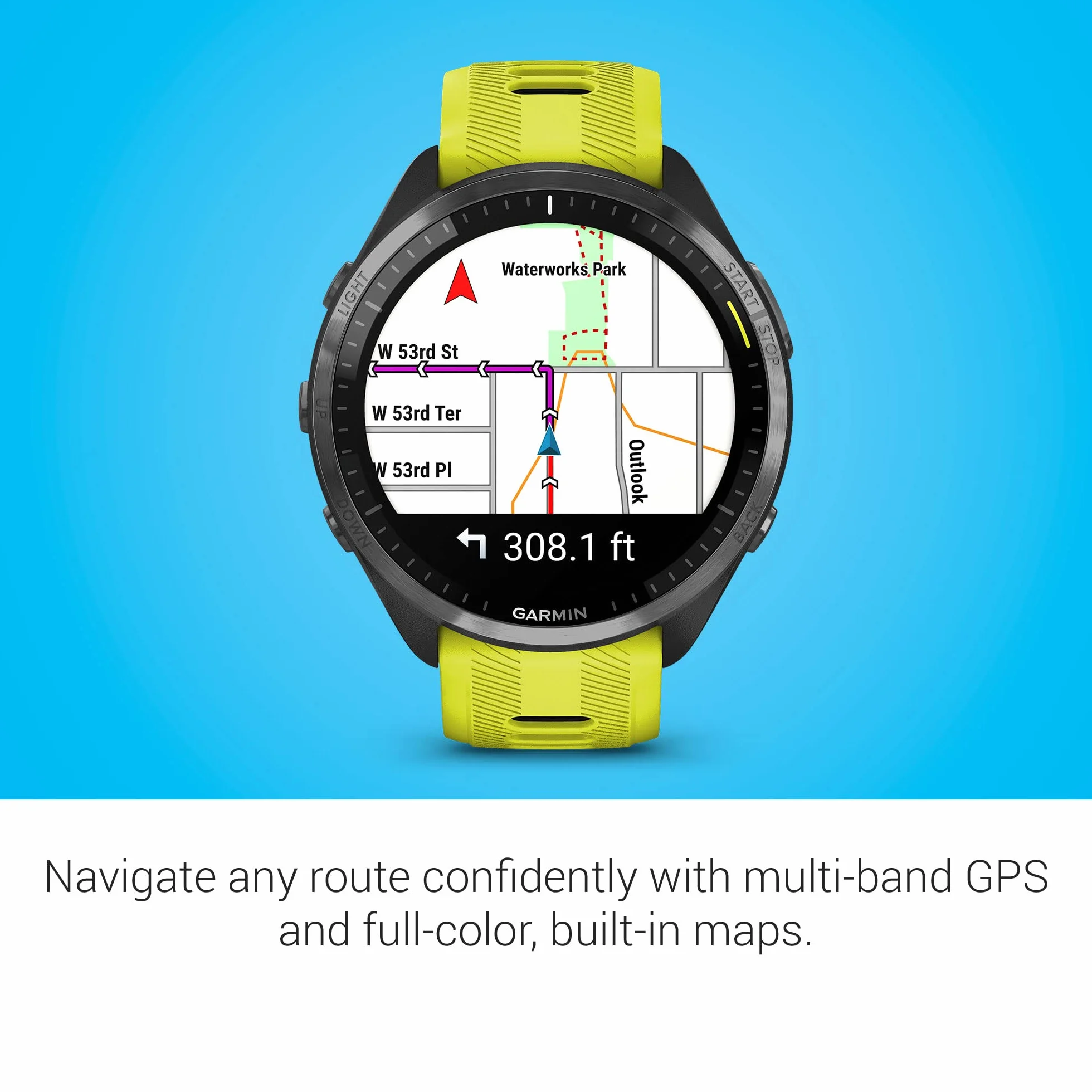 Garmin Forerunner 265 Smartwatch 46 mm Noir/Gris poudré