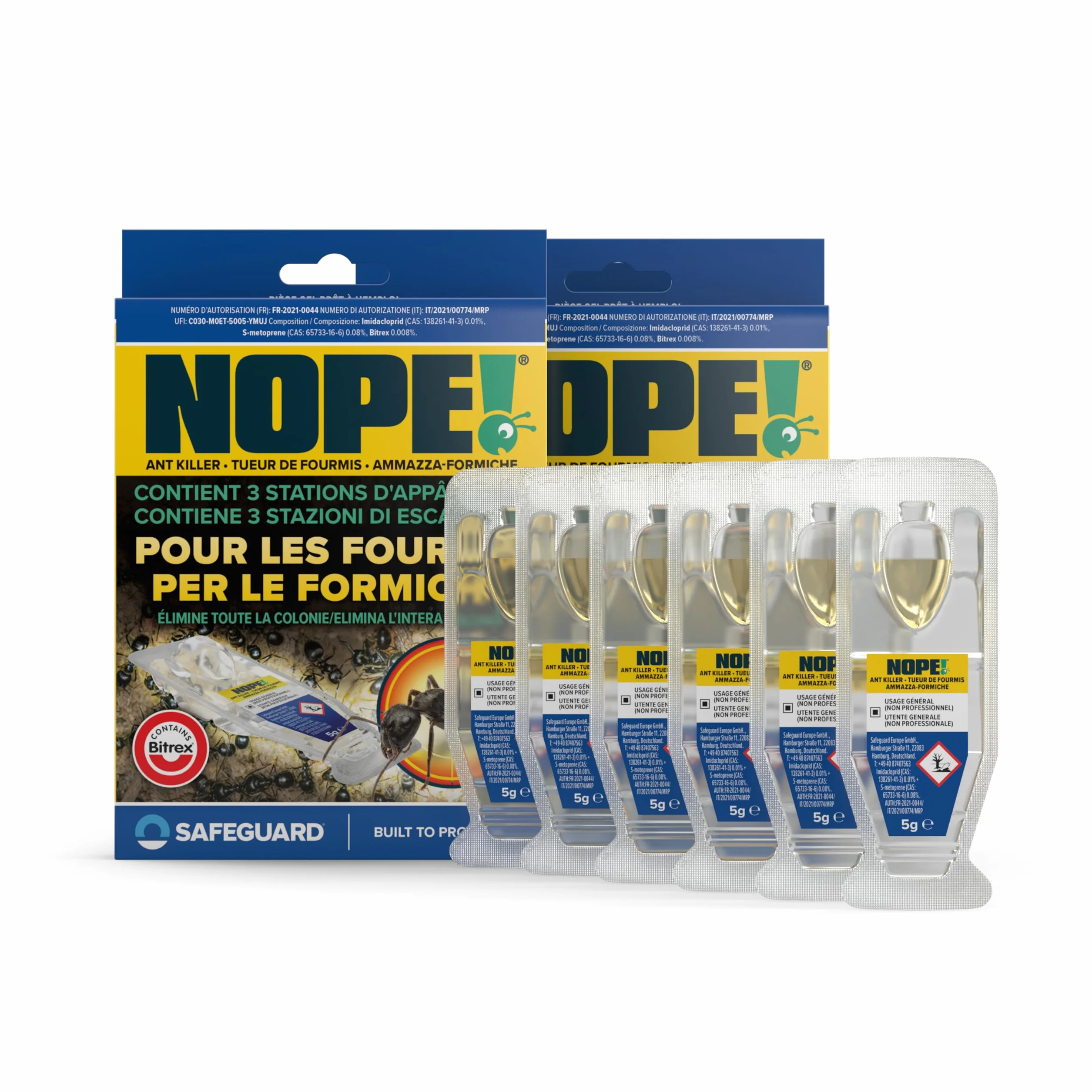 Pièges Anti-Fourmis Boîtes Appât 2 x 3 Gel à Effet Retardé Intérieur Extérieur