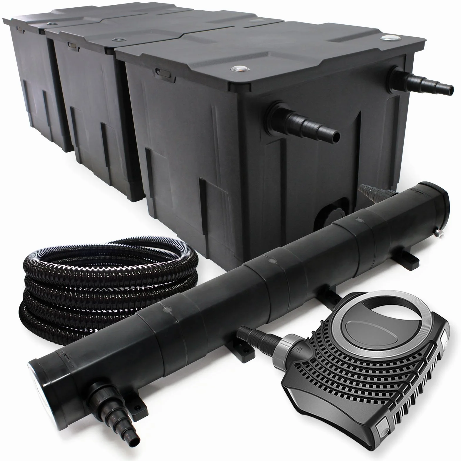 Kit complet filtre de bassin CBF-350C NEO10000 SuperECO pompe 10000l/h 80W CUV-272 lampe UV 72W tuyau 25 mm