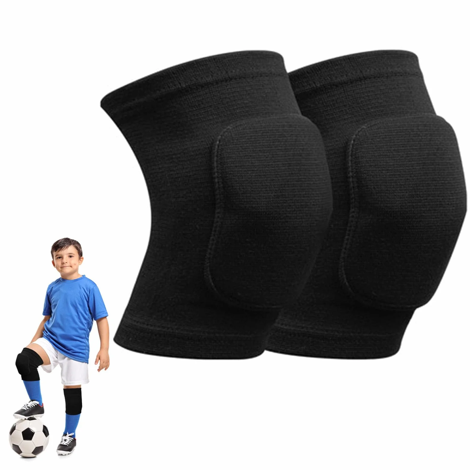 Genouillère Sport pour Enfants et Adultes,Paquet de 2 Genouillères de Danse,Genouillères de protection, épais éponge antidérapant,pour la Danse, Le Football, Le Jogging (S)