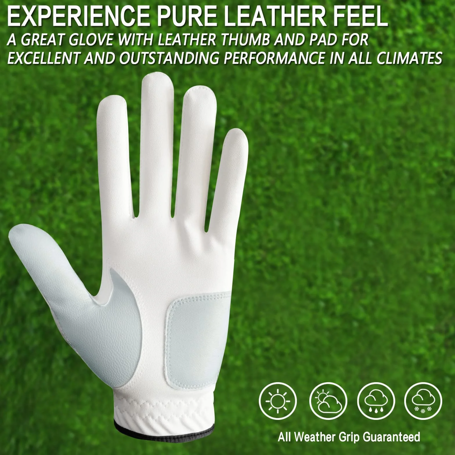 Gants de Golf Cuir Hommes Paquet de 2 FINGER TEN