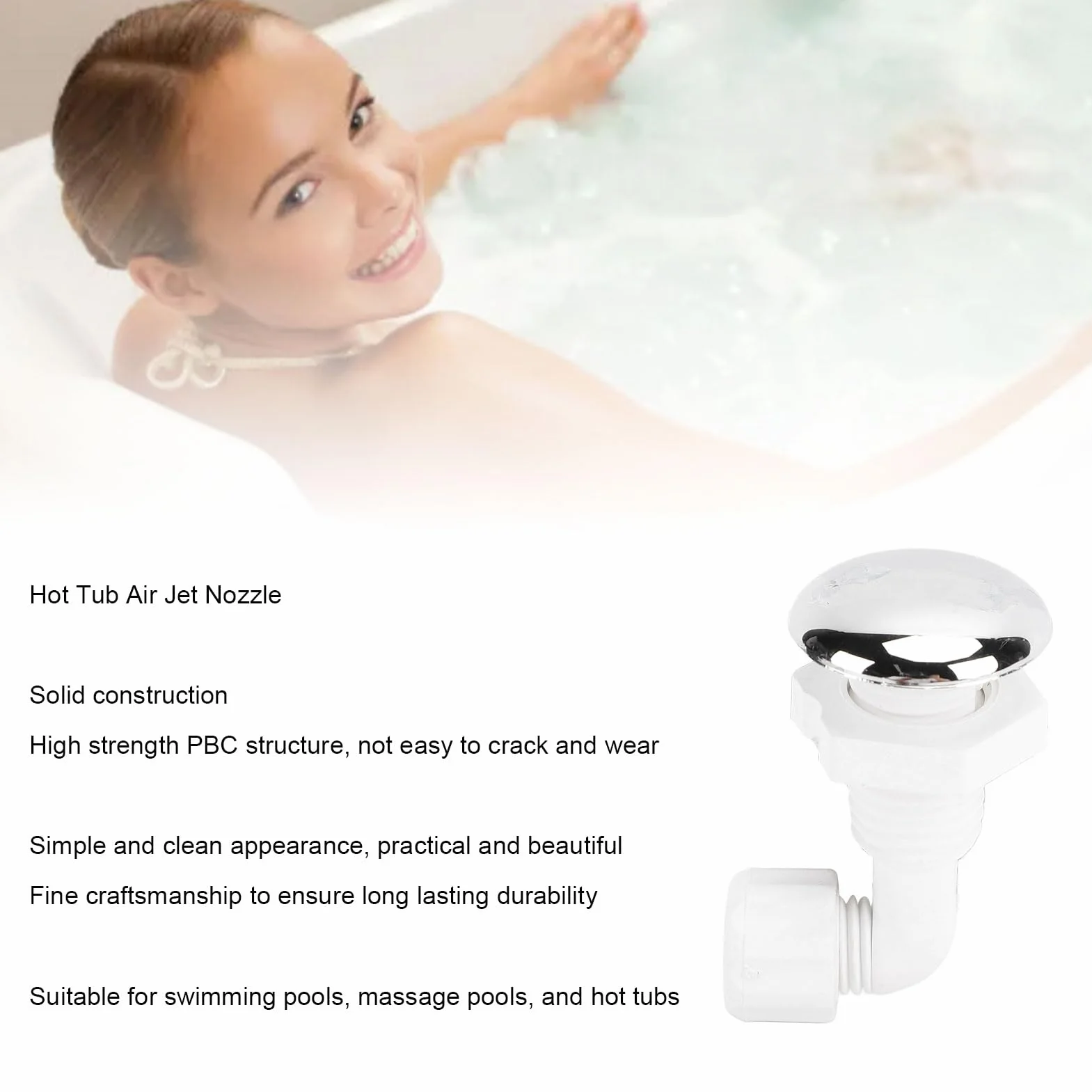 Buses d'air torsadées en PVC robuste pour jacuzzi et piscine - Lot de 3